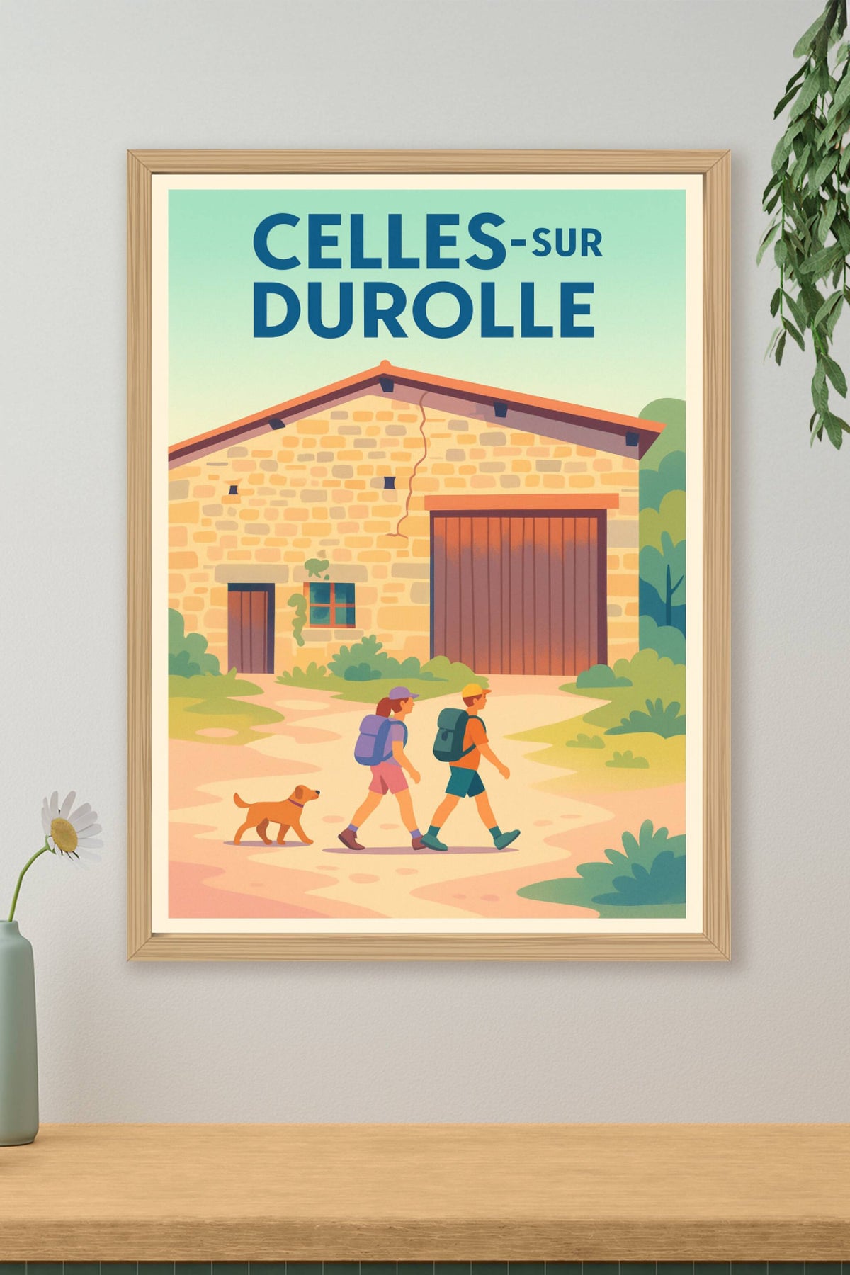 Affiche de Celles-sur-Durolle - Invitation à la randonnée et découverte bucolique