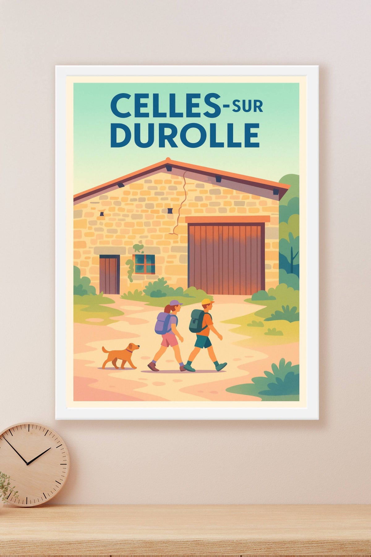 Affiche de Celles-sur-Durolle - Invitation à la randonnée et découverte bucolique
