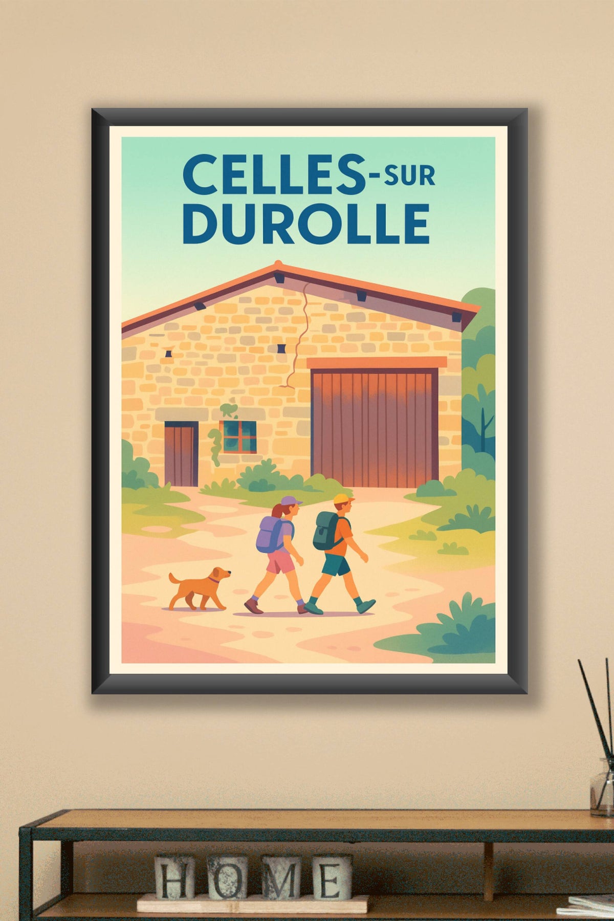 Affiche de Celles-sur-Durolle - Invitation à la randonnée et découverte bucolique
