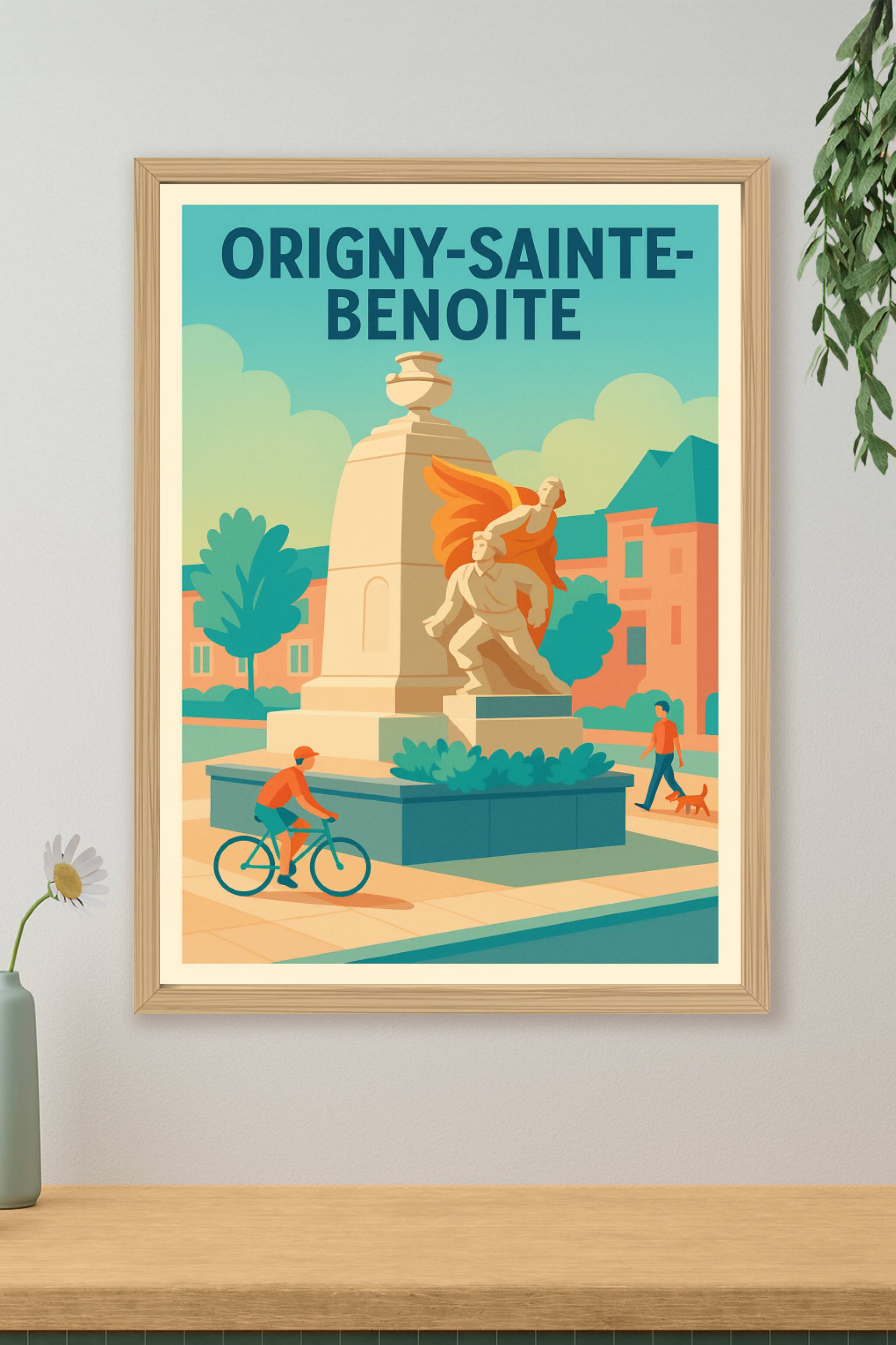 Affiche de Origny-Sainte-Benoite - L'élégance d'un monument au coeur de la ville