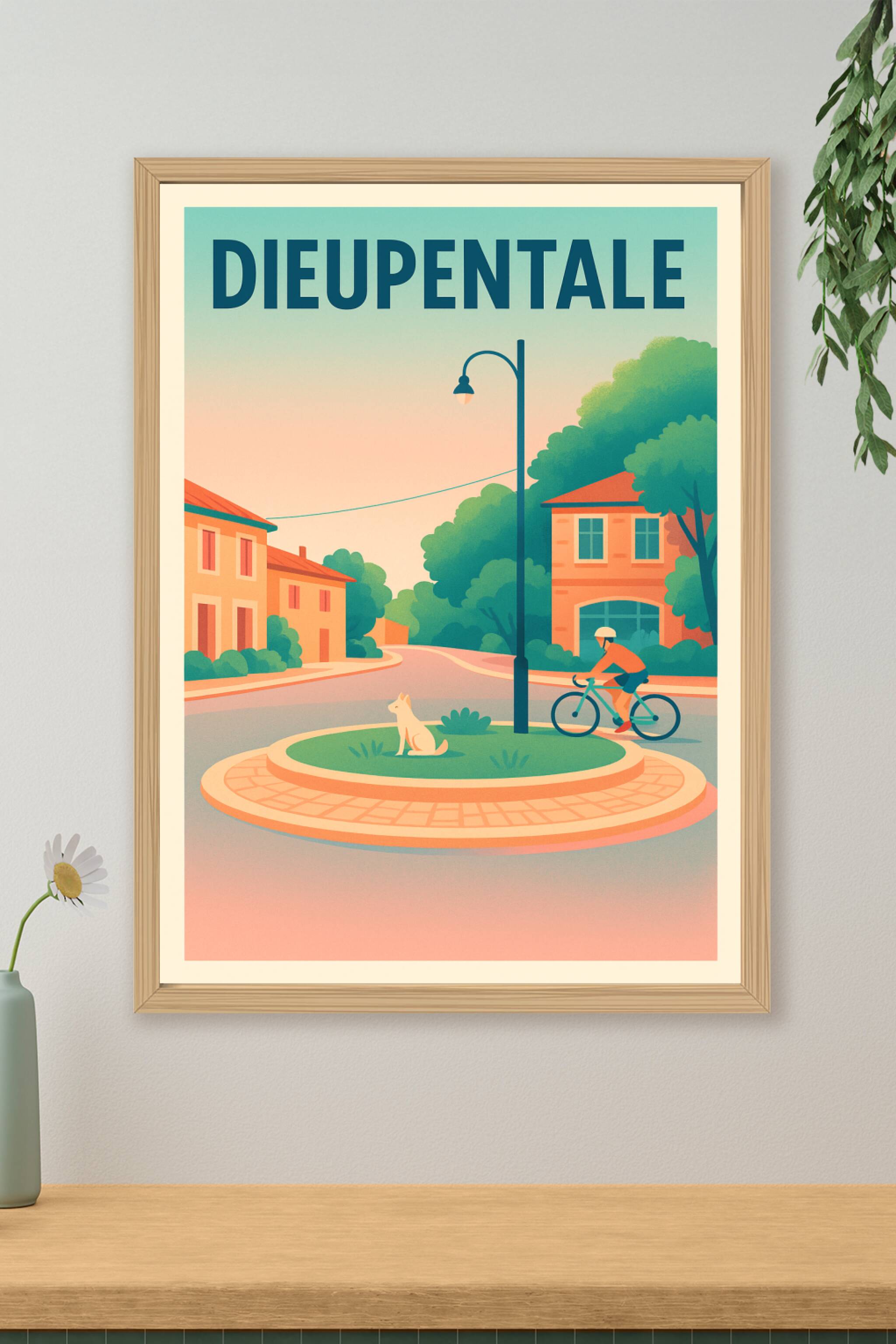 Affiche de Dieupentale - Douceur de vie à vélo et au coin du feu