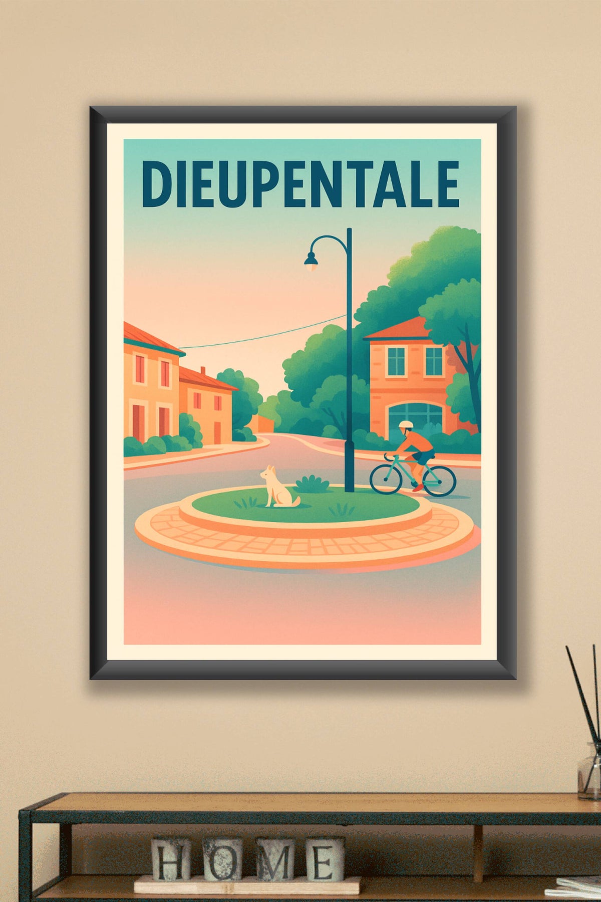 Affiche de Dieupentale - Douceur de vie à vélo et au coin du feu