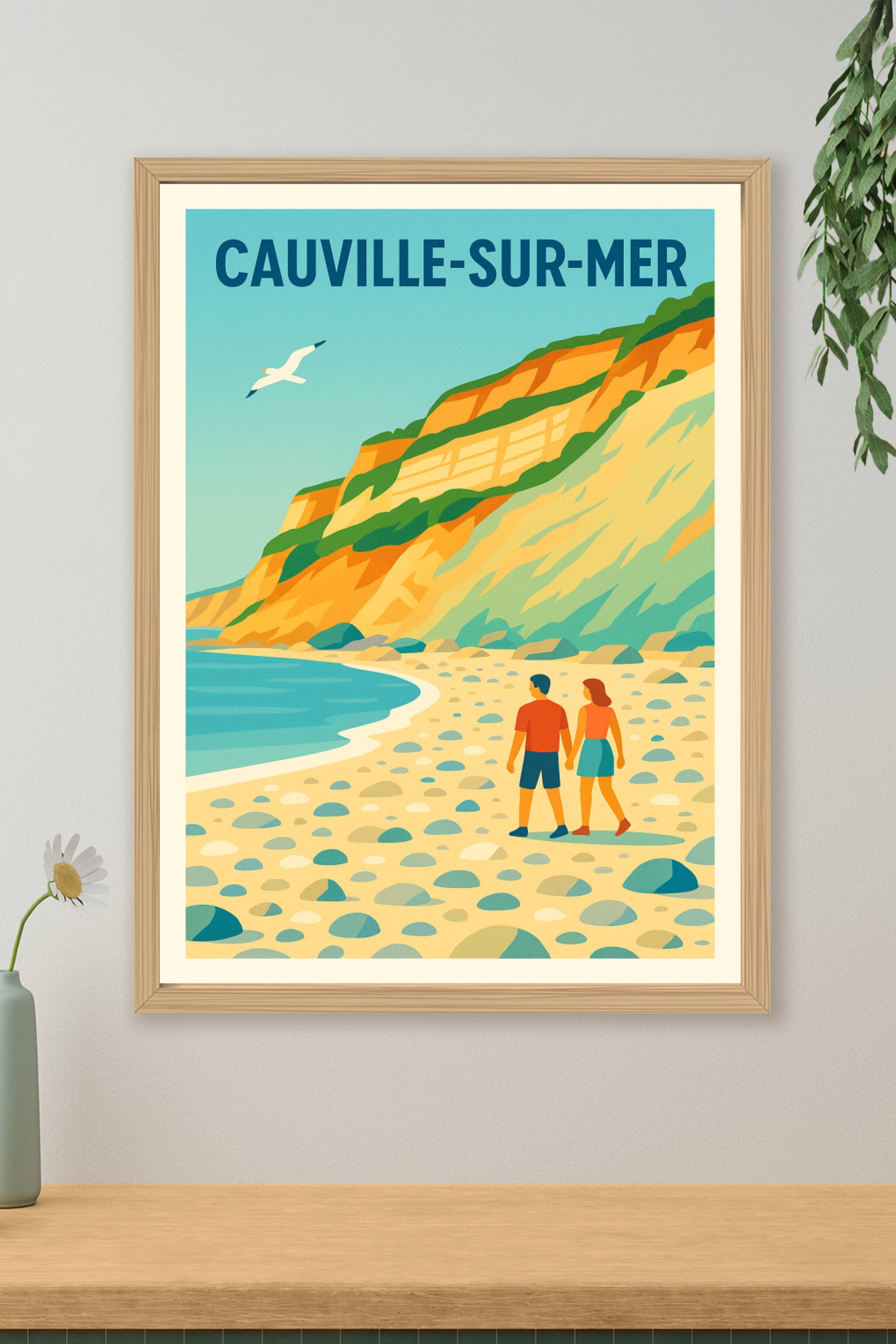 Affiche de Cauville-sur-Mer - Une balade romantique au pied des falaises