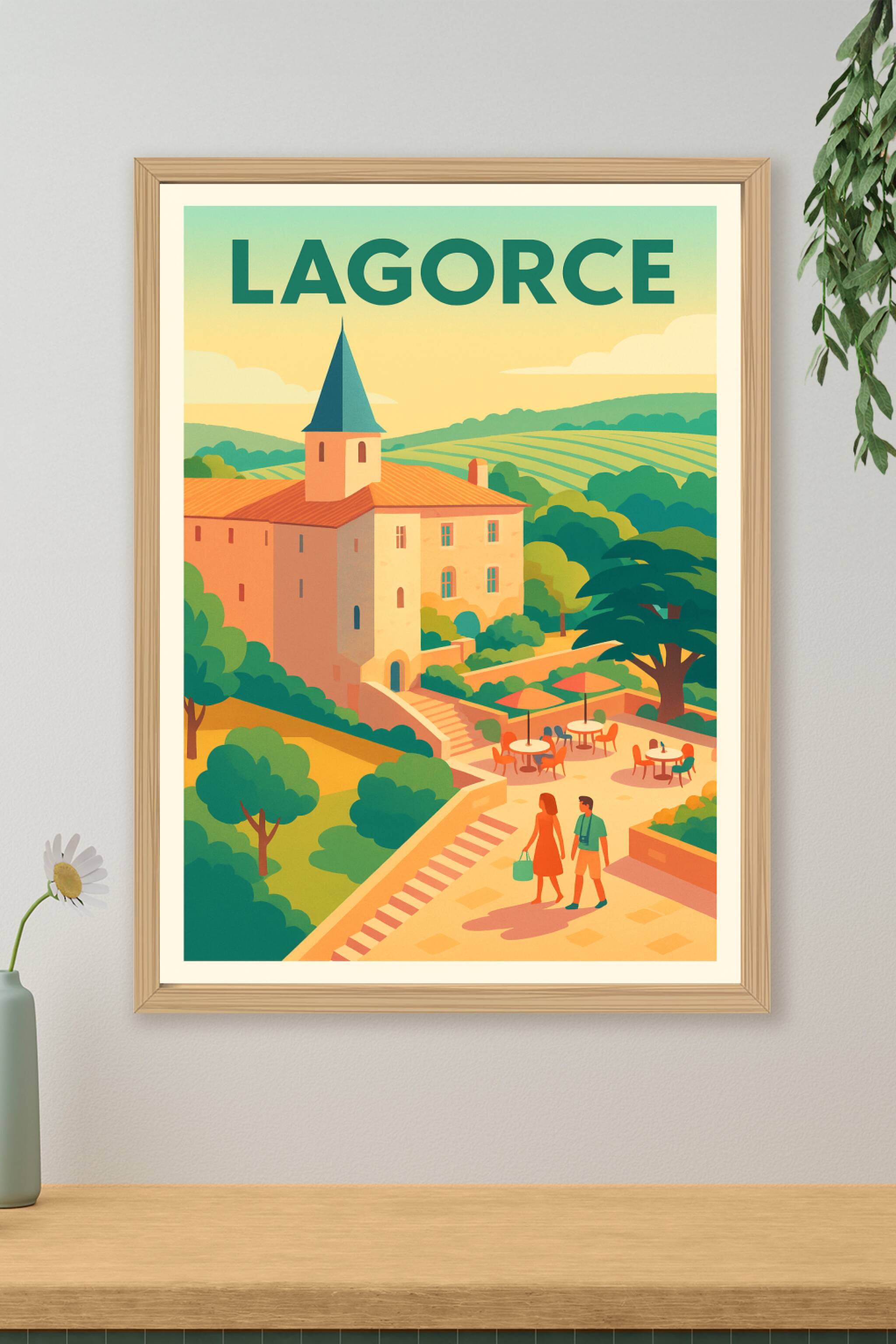 Affiche de Lagorce - L'élégance bucolique au cœur de l'Ardèche