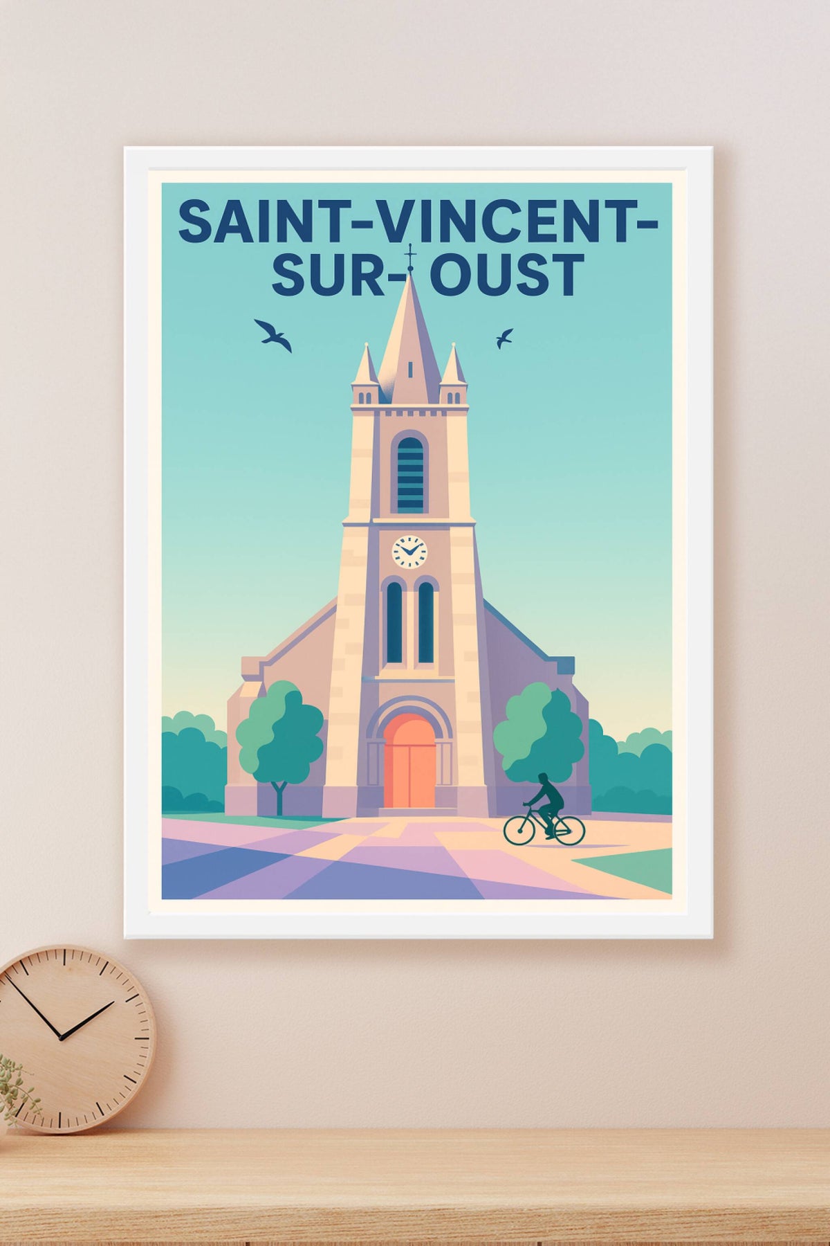 Affiche de Saint-Vincent-sur-Oust - L'élégance intemporelle de son clocher