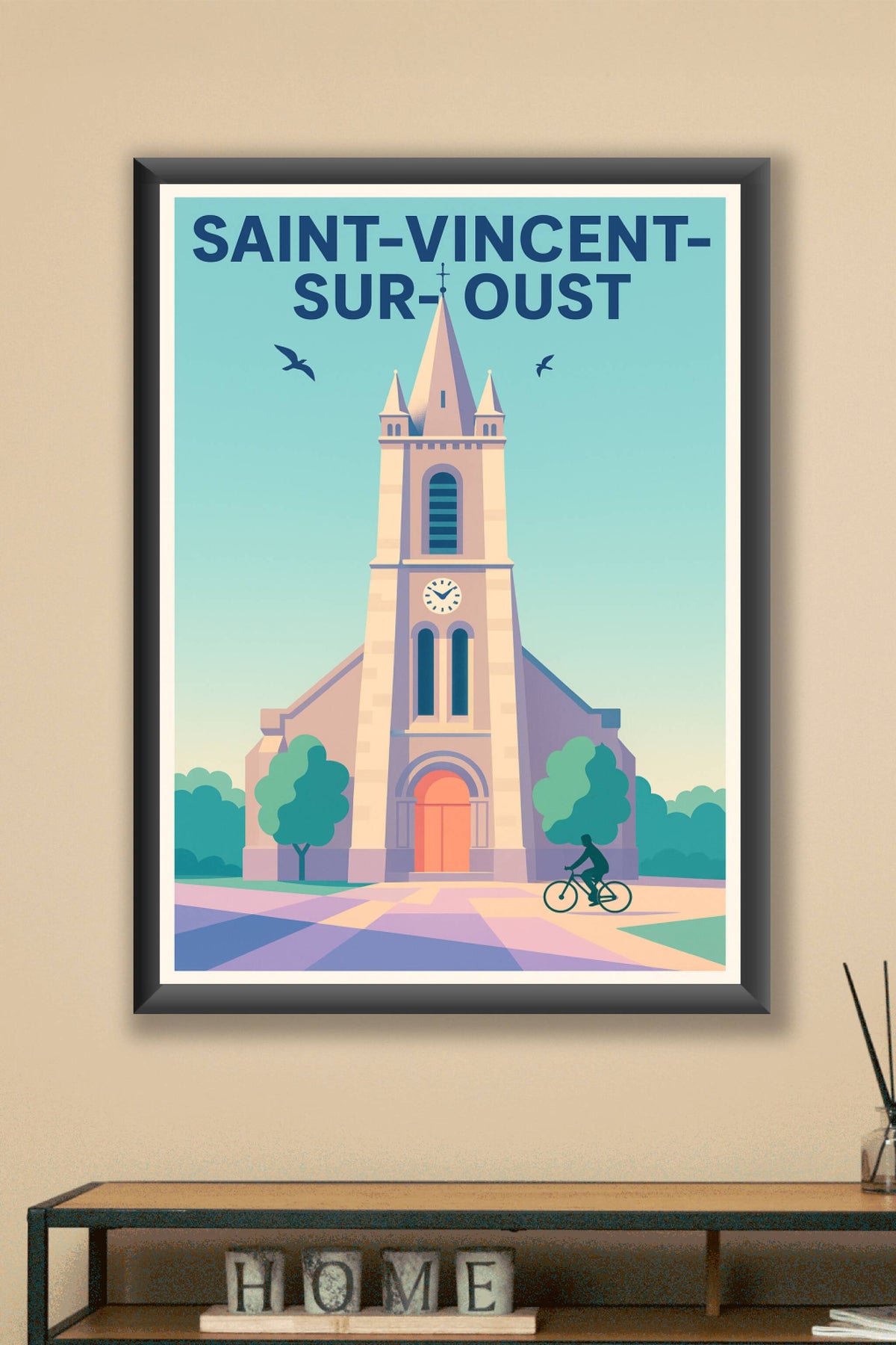 Affiche de Saint-Vincent-sur-Oust - L'élégance intemporelle de son clocher