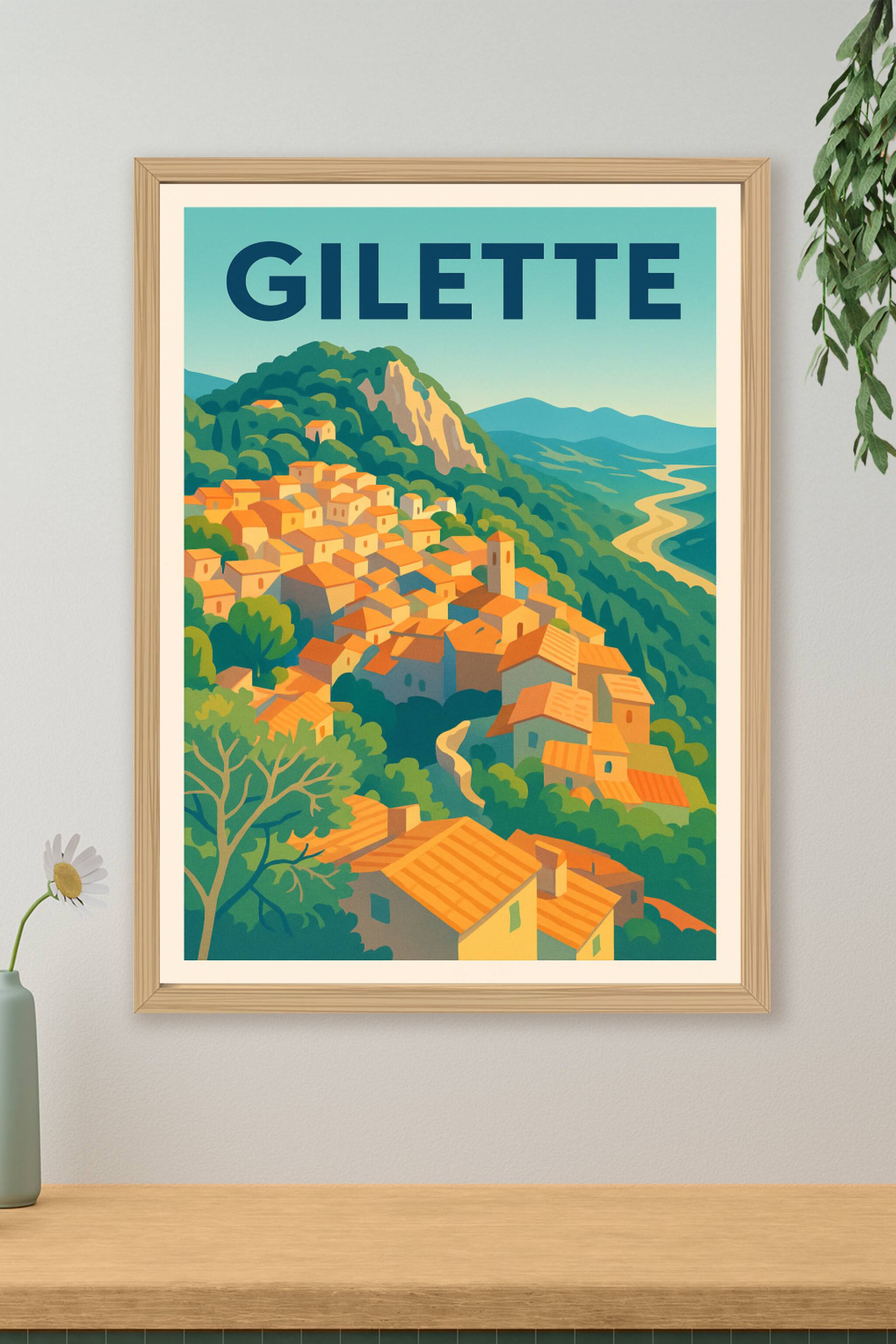Affiche de Gilette - Charme pittoresque des villages perchés