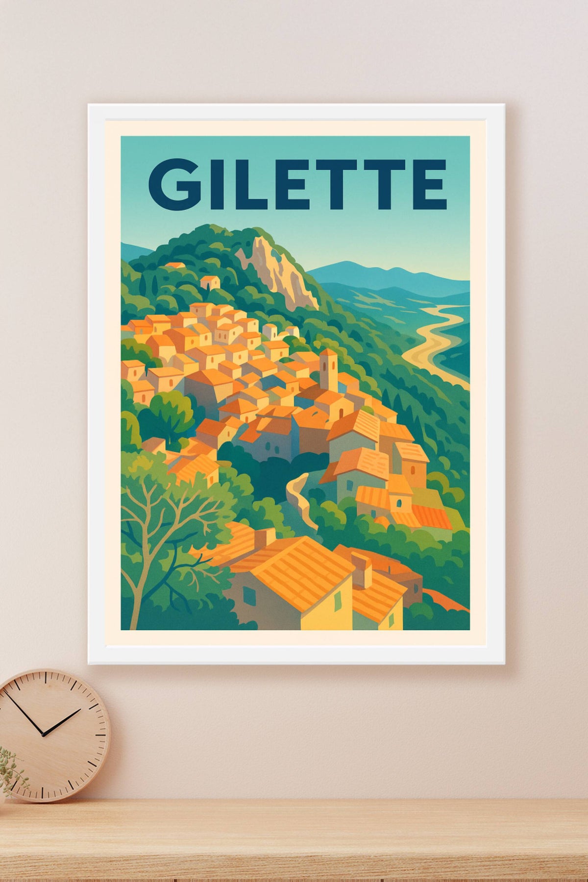 Affiche de Gilette - Charme pittoresque des villages perchés