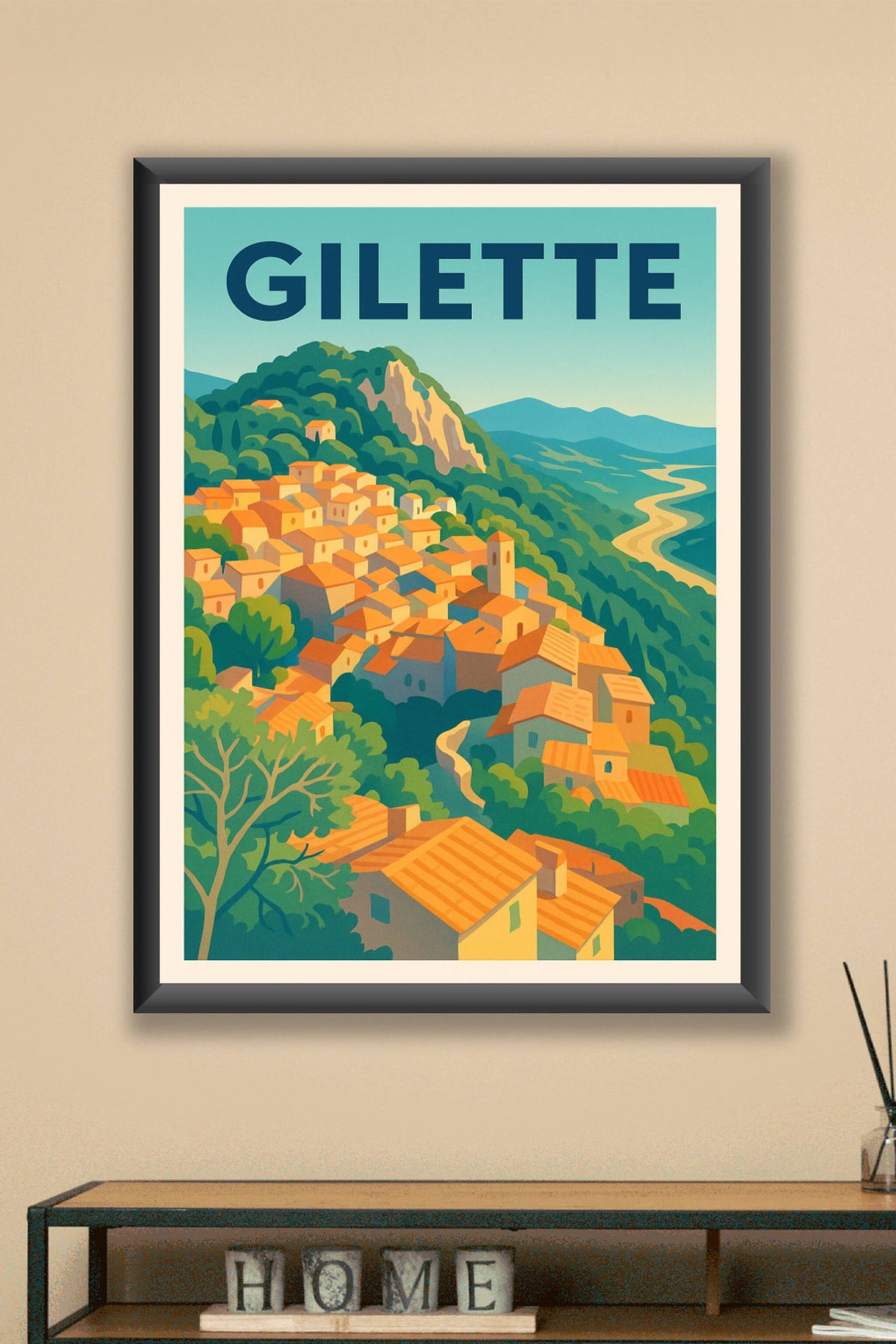 Affiche de Gilette - Charme pittoresque des villages perchés