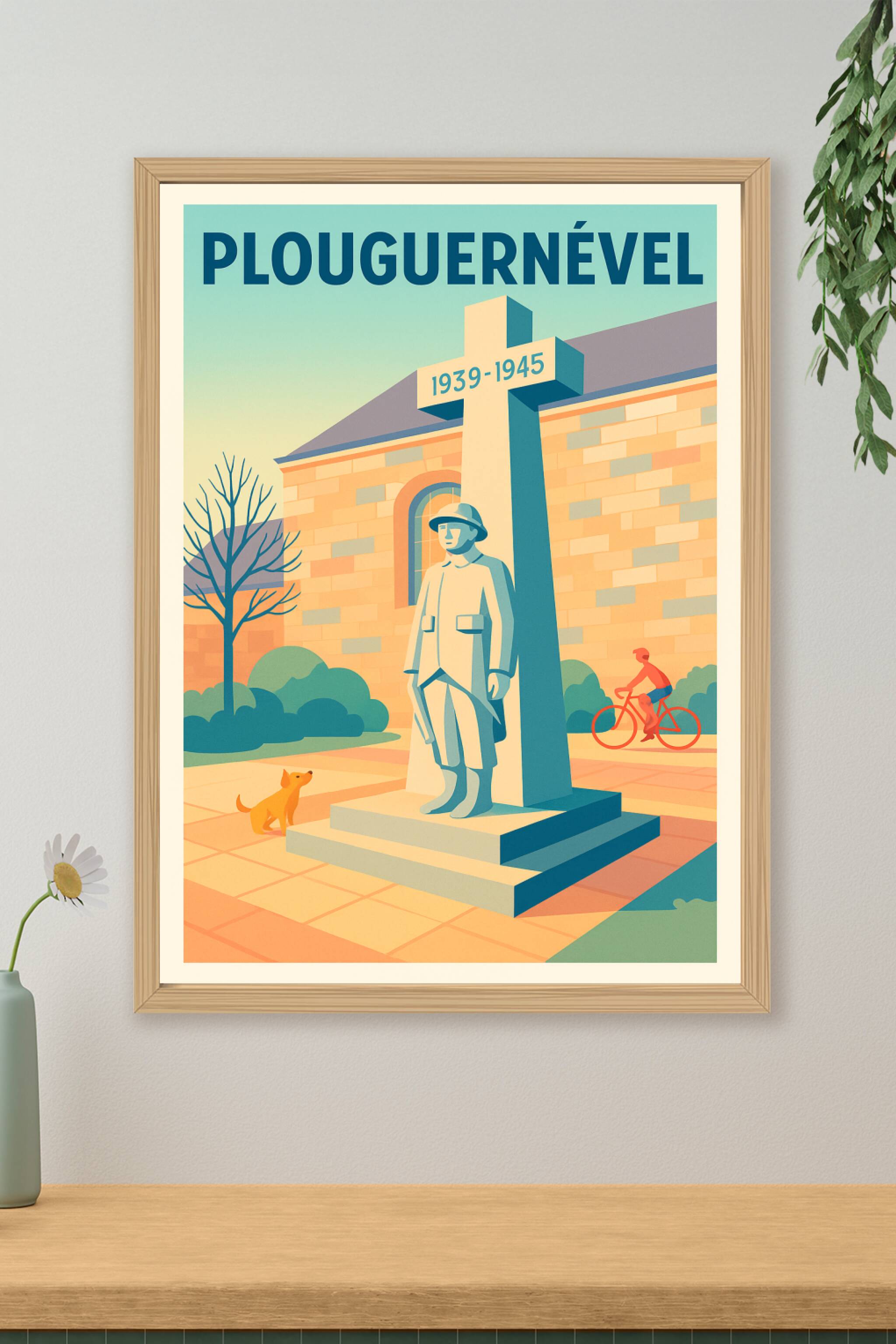 Affiche de Plouguernével - Hommage et mémoire en poster vintage