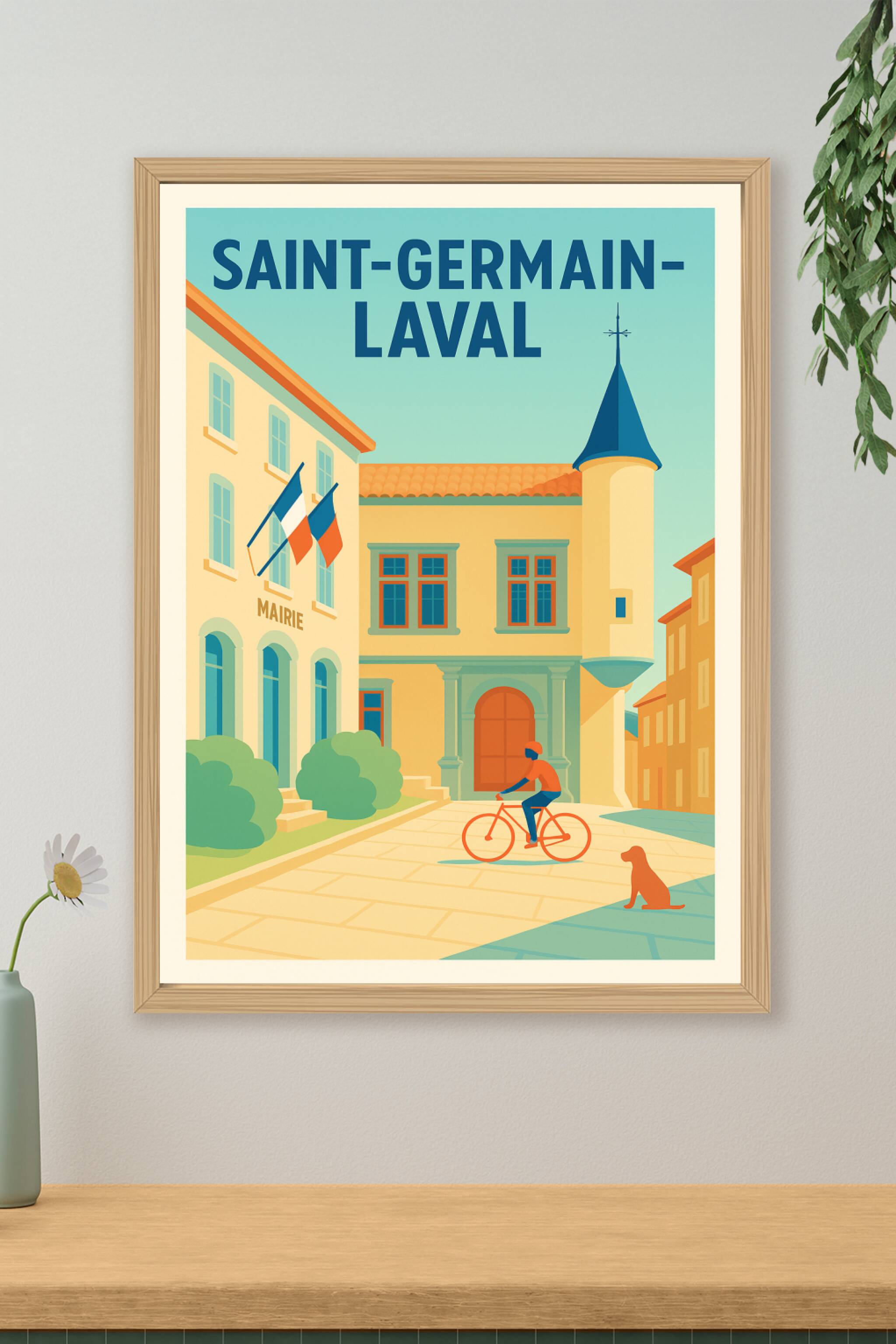 Affiche de Saint-Germain-Laval - Charme et Sérénité en Illustration