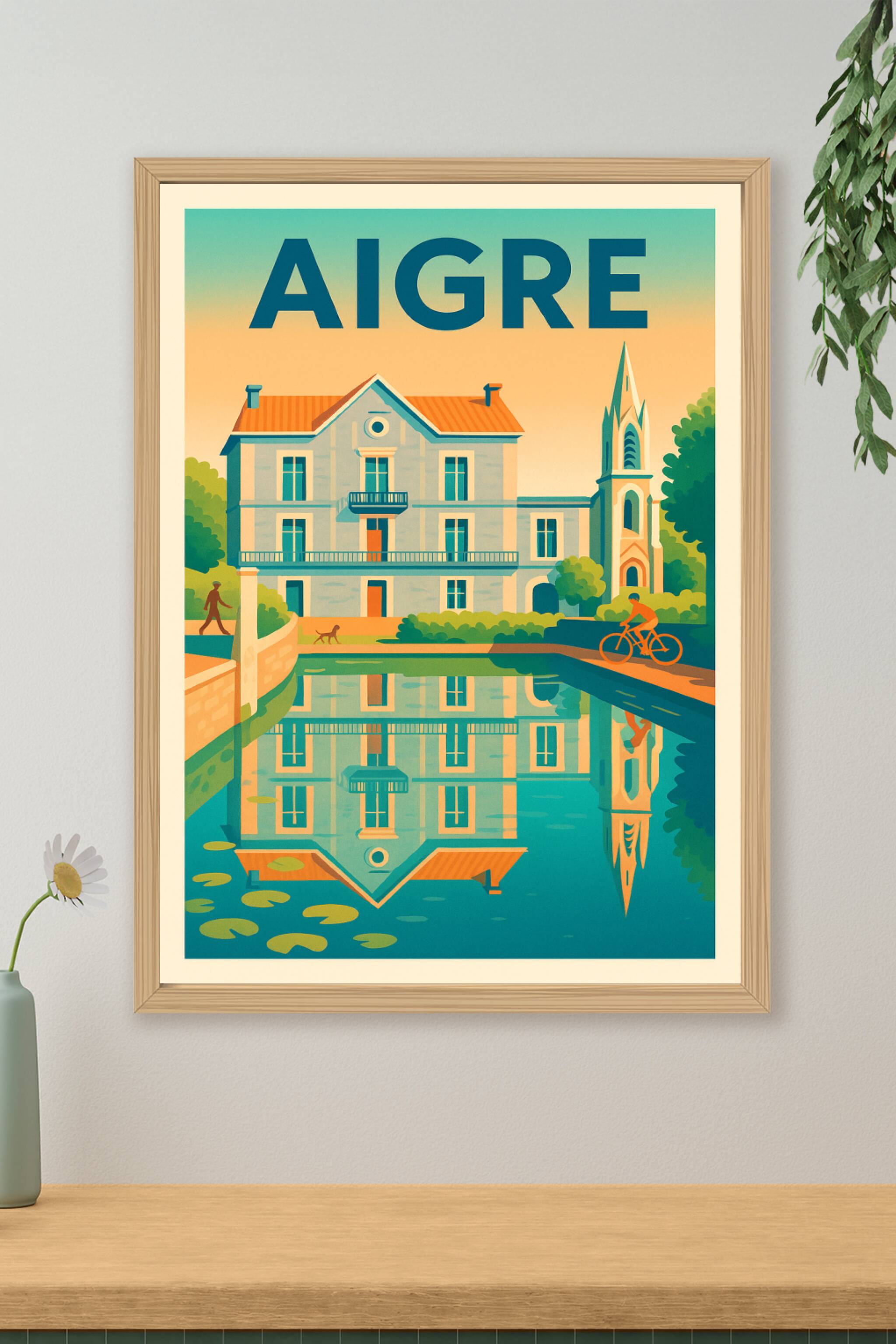 Affiche de Aigre - Charme et Reflets d'une Ville Authentique