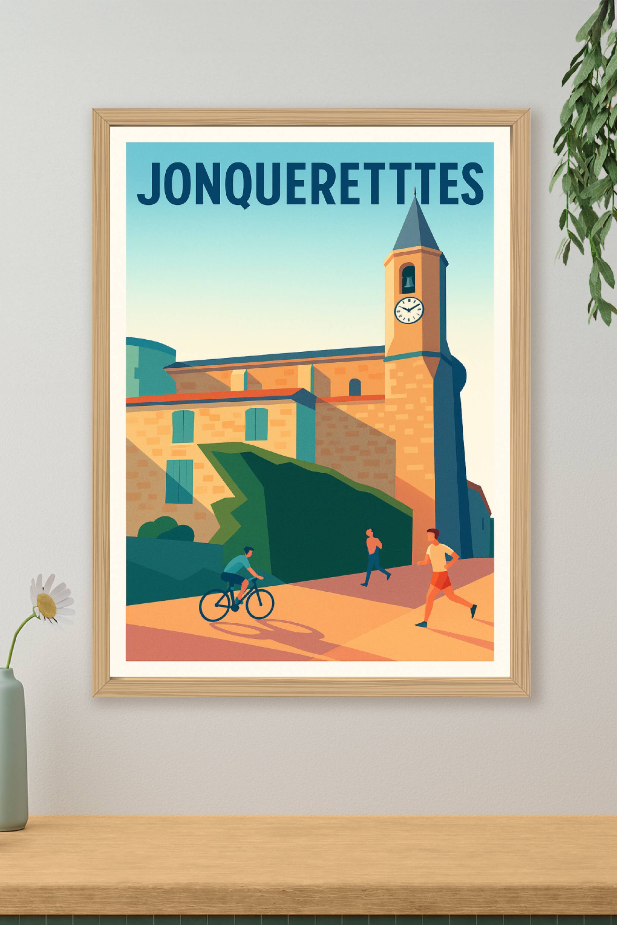 Affiche de Jonquerettes - L'élégance du clocher en lumière