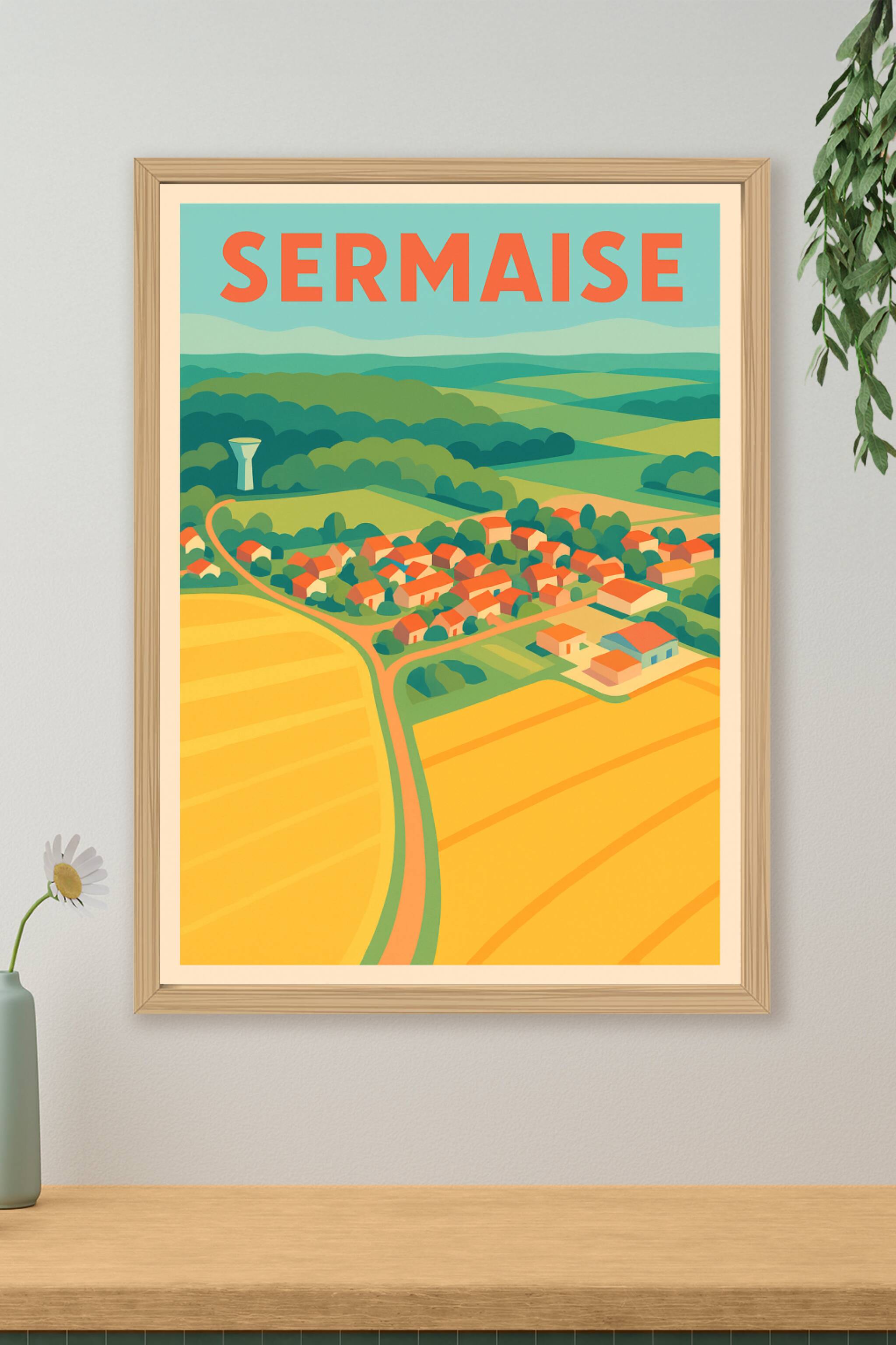 Affiche de Sermaise - Charme bucolique et douceur de la campagne