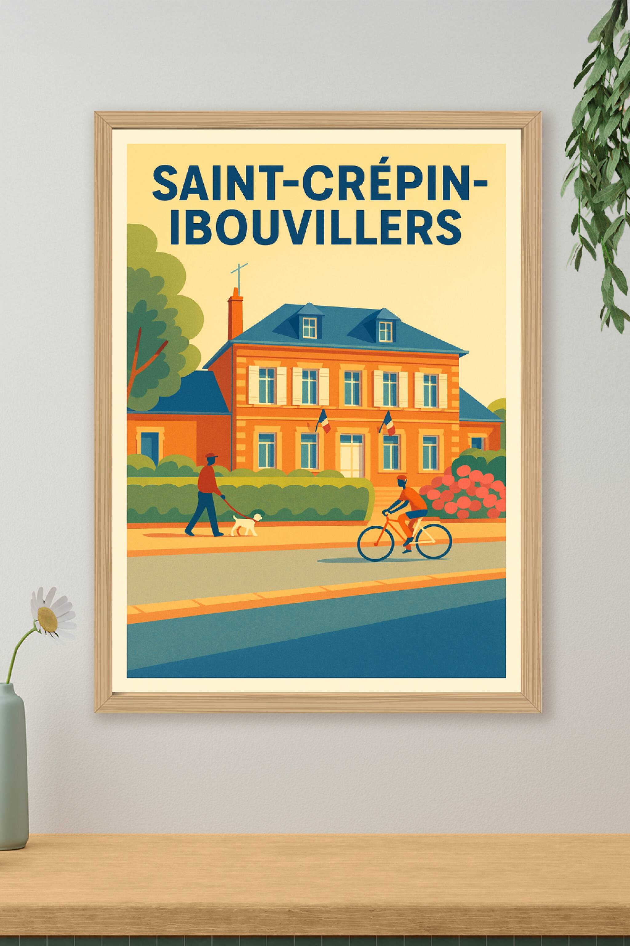 Affiche de Saint-Crépin-Ibouvillers - Charme et douceur de vie en illustration