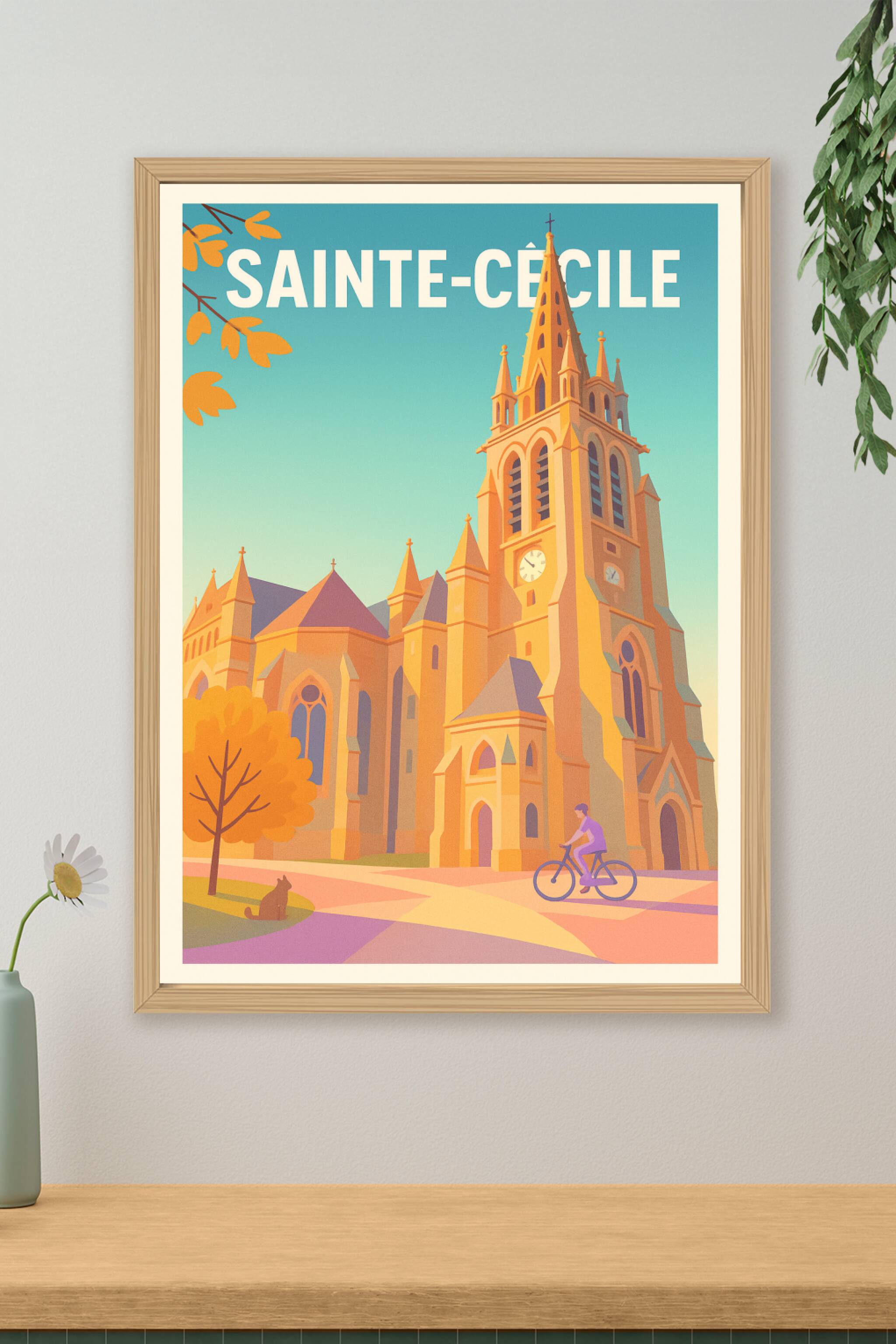 Affiche de Sainte-Cécile - L'élégance intemporelle de son clocher