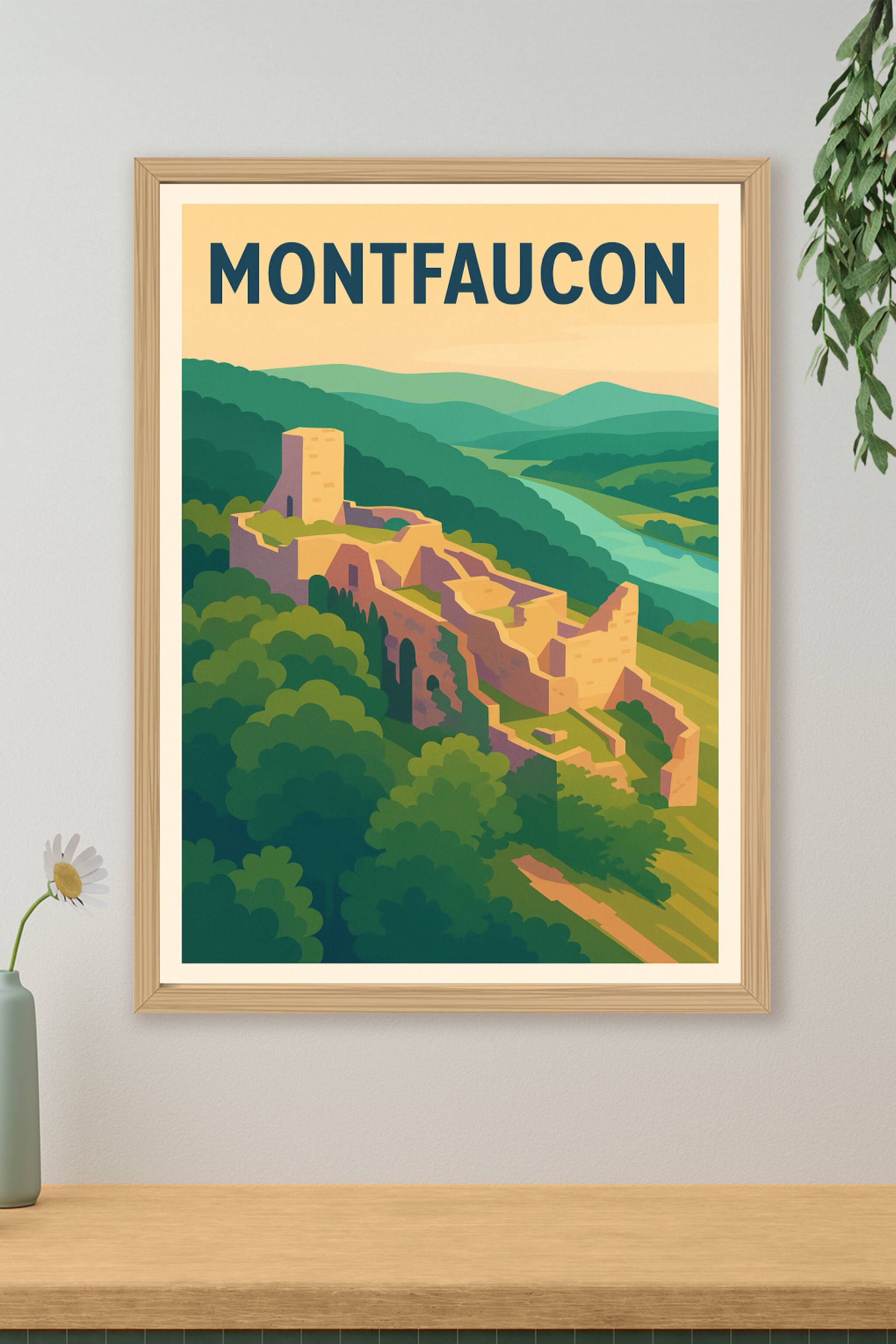 Affiche de Montfaucon - L'élégance intemporelle des ruines médiévales