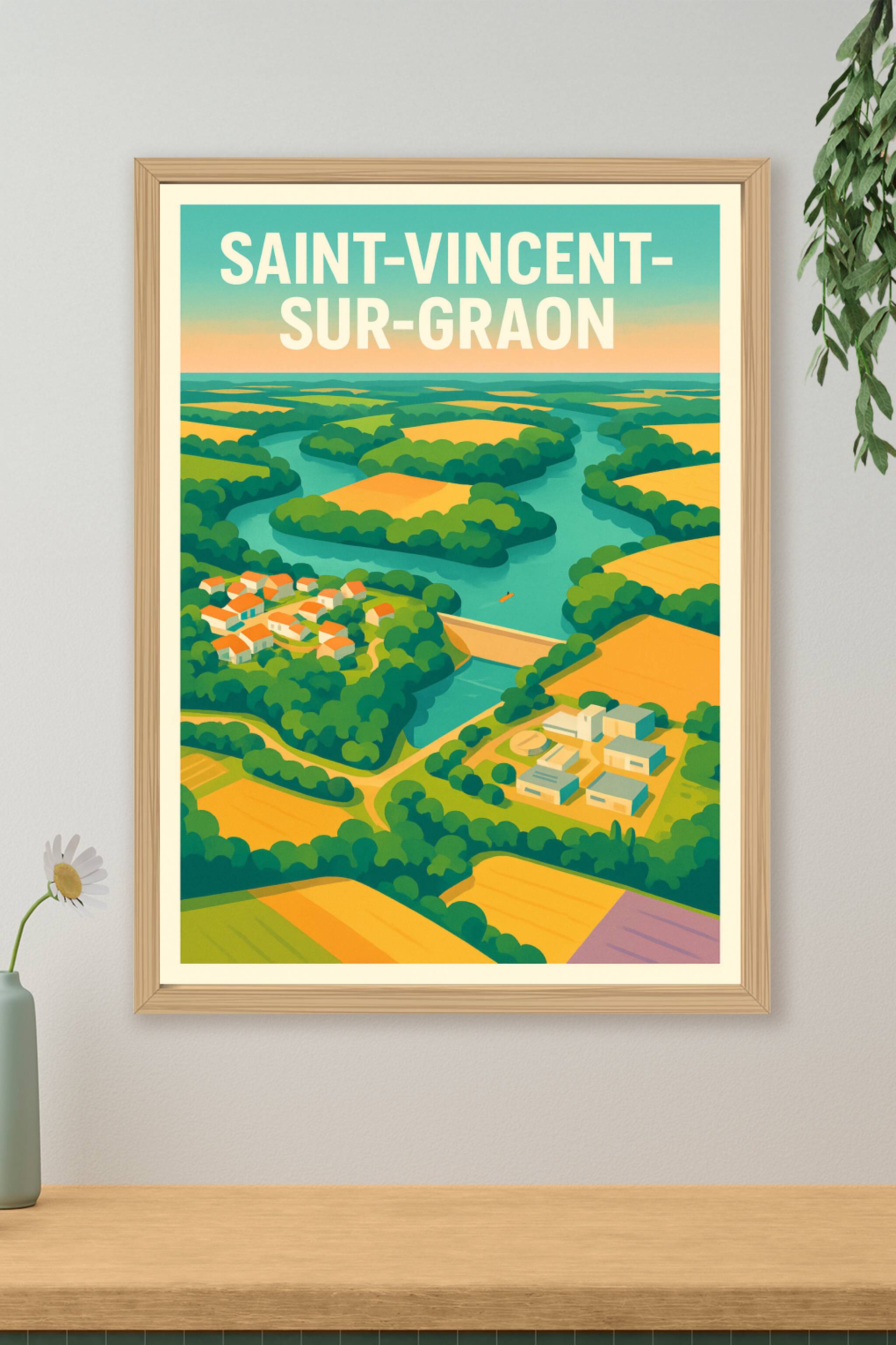 Affiche de Saint-Vincent-sur-Graon - Tranquillité riveraine et paysages verdoyants