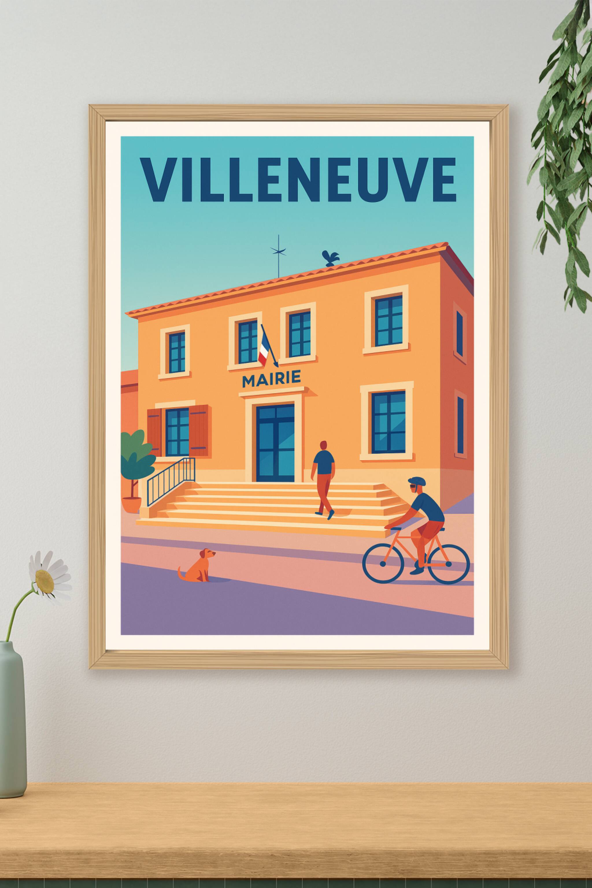 Affiche de Villeneuve - Charme et vie quotidienne au cœur de la mairie