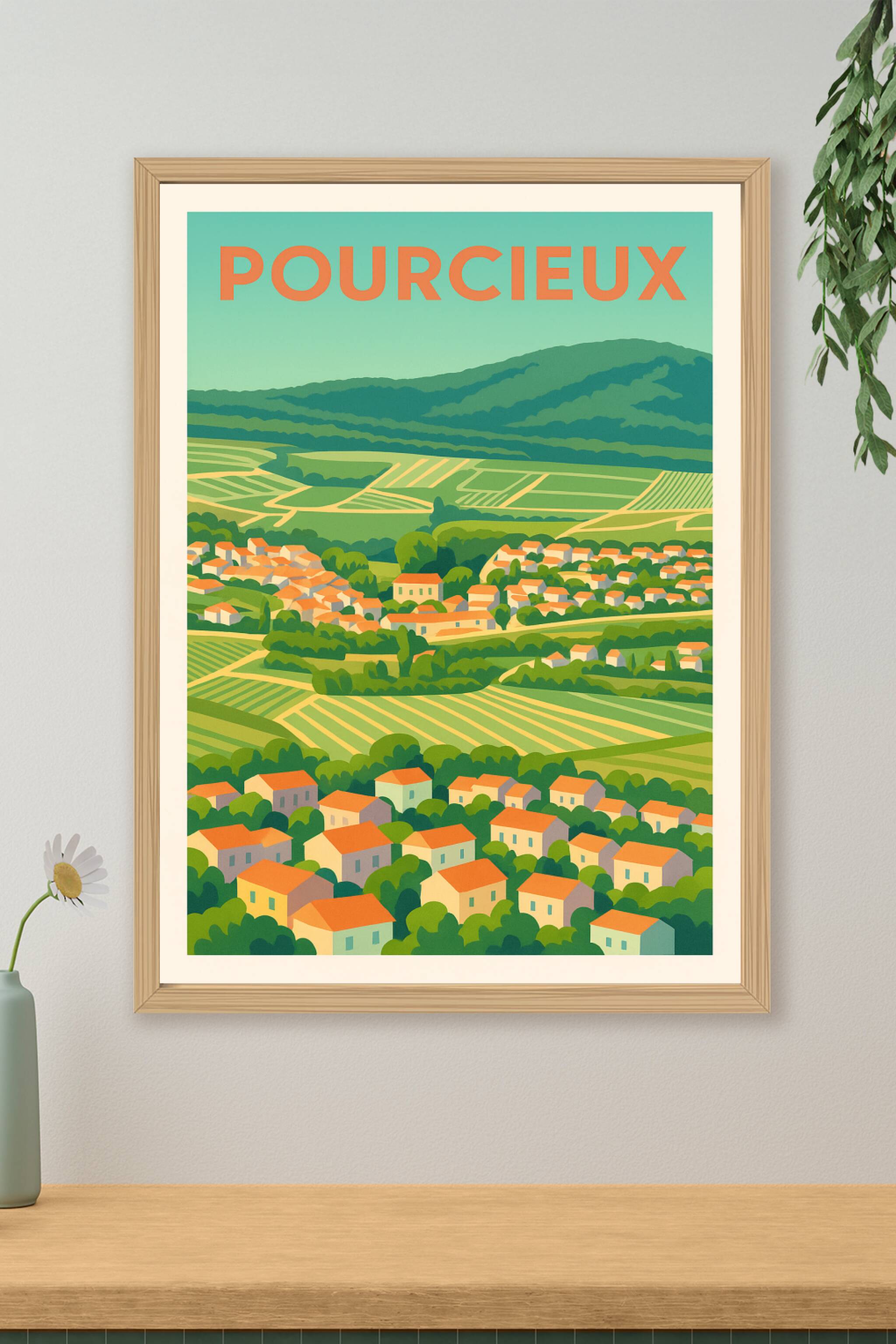 Affiche de Pourcieux - Le charme authentique de la campagne provençale