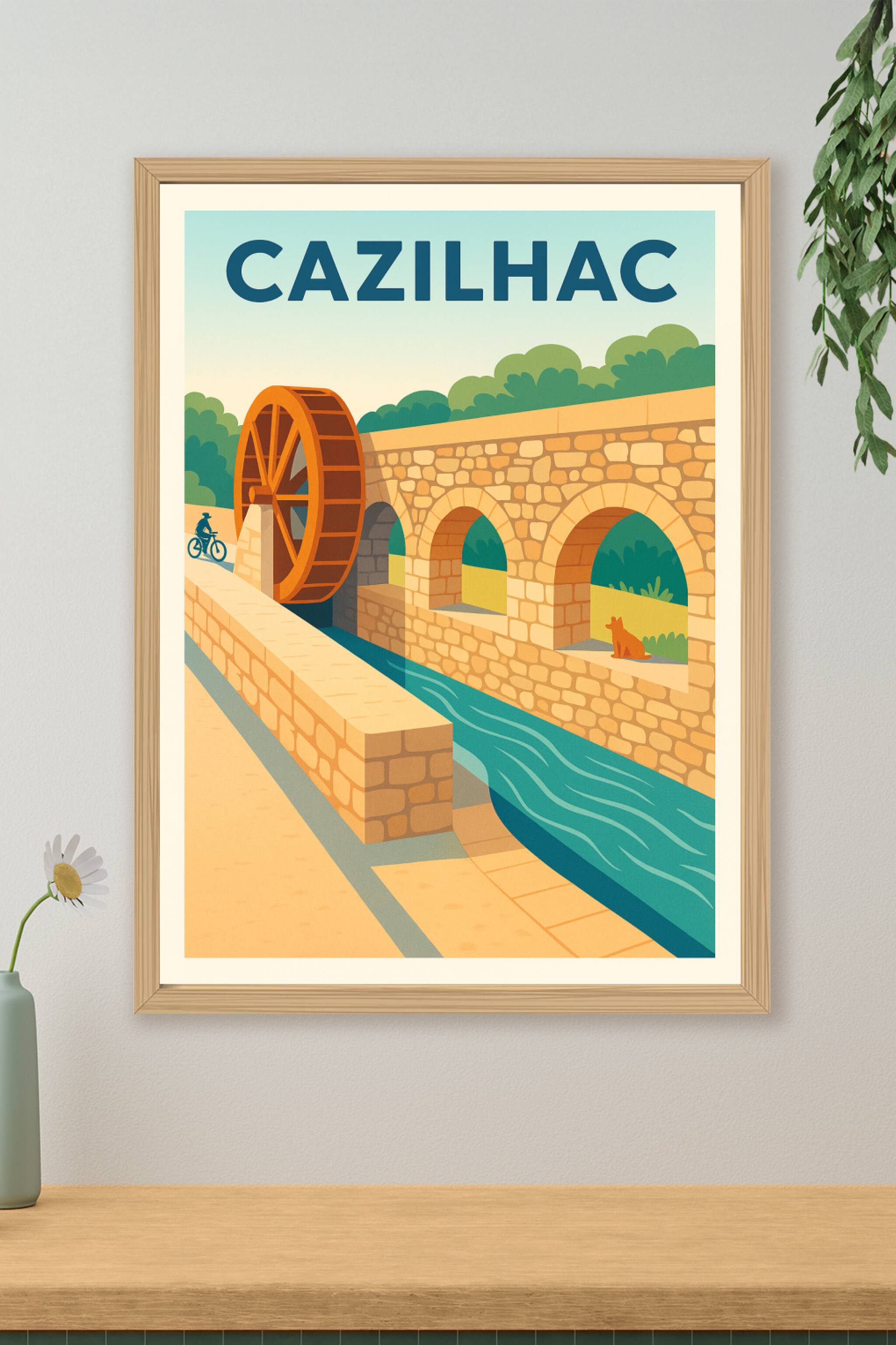 Affiche de Cazilhac - L'élégance intemporelle de la roue à eau