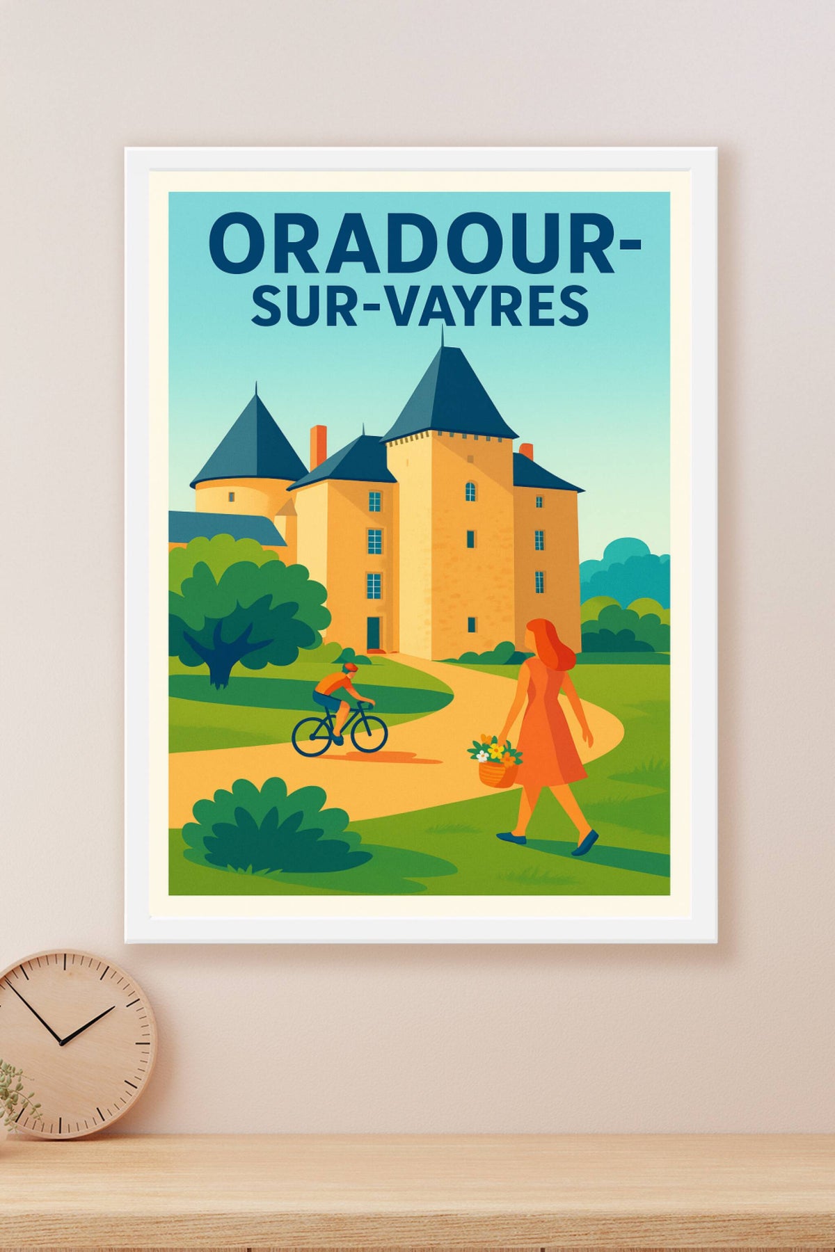 Affiche de Oradour-sur-Vayres - L'élégance d'un château au cœur de la campagne