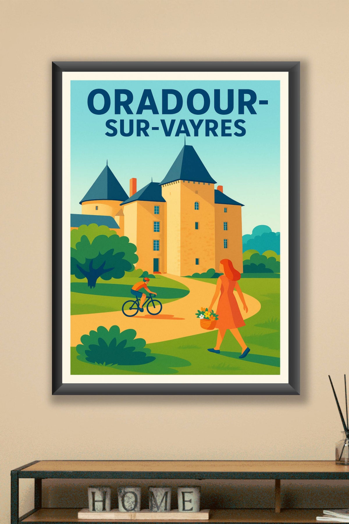 Affiche de Oradour-sur-Vayres - L'élégance d'un château au cœur de la campagne