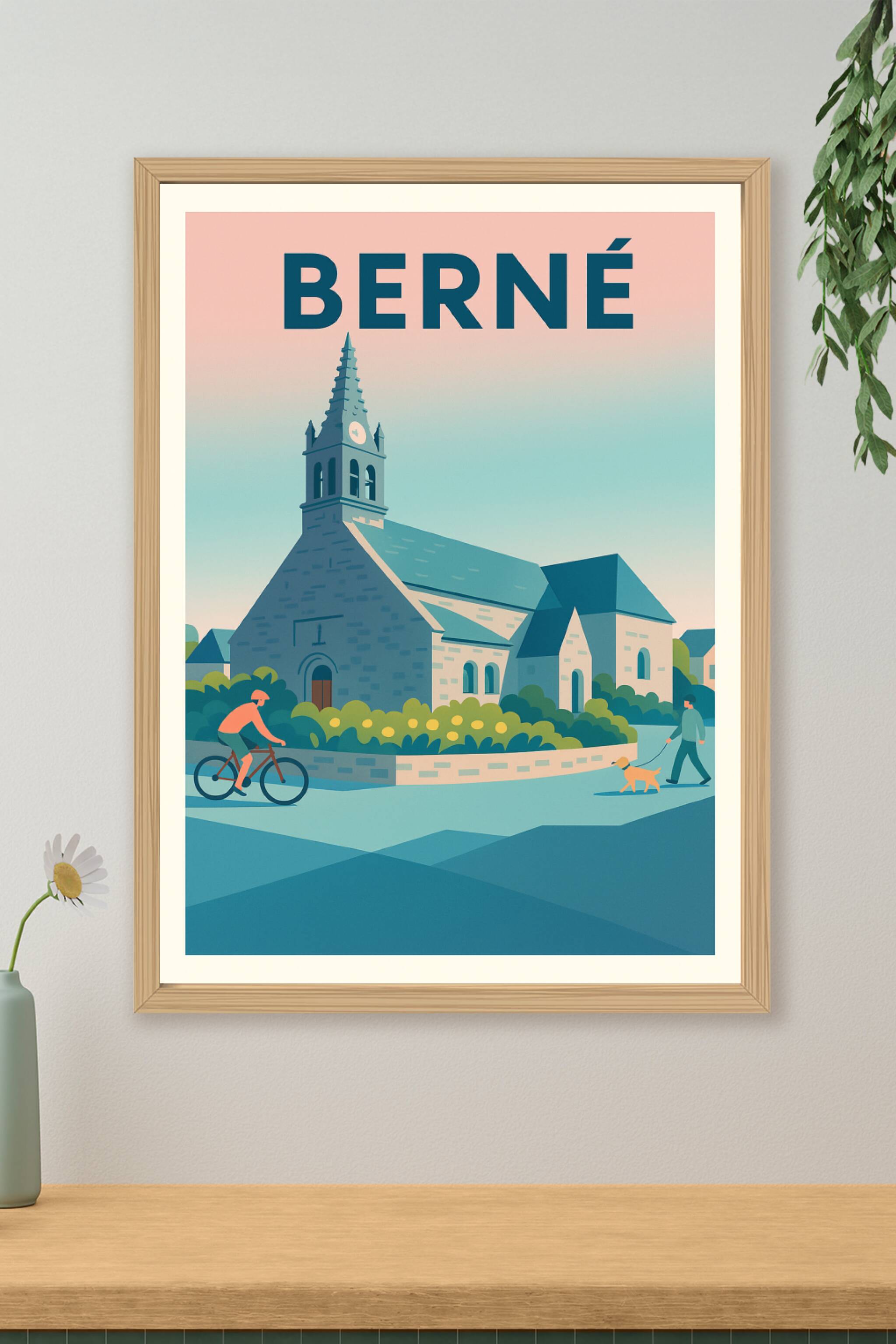 Affiche de Berné - Charme et Sérénité du Village Breton
