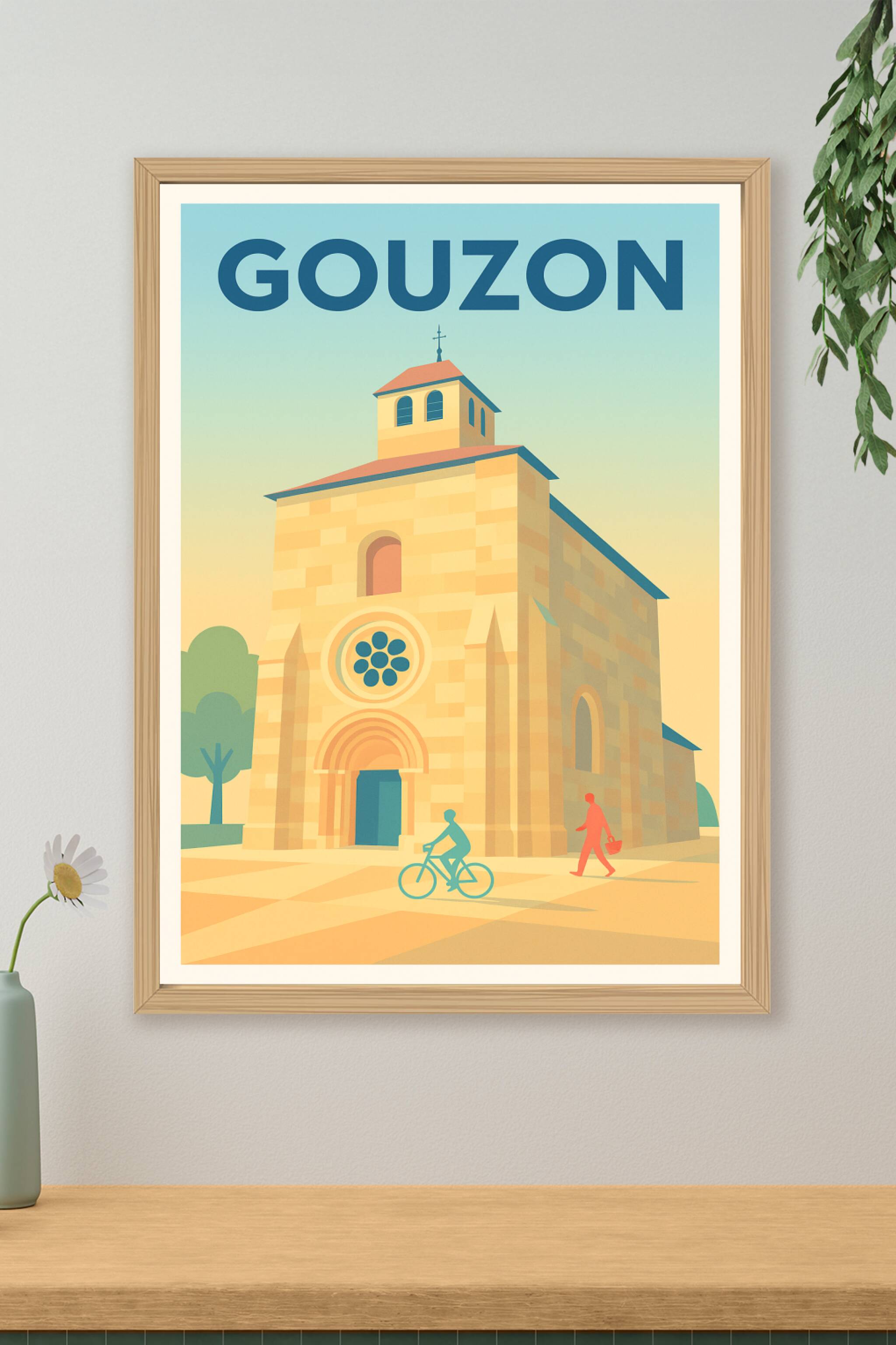 Affiche de Gouzon - Charme paisible et architecture romane