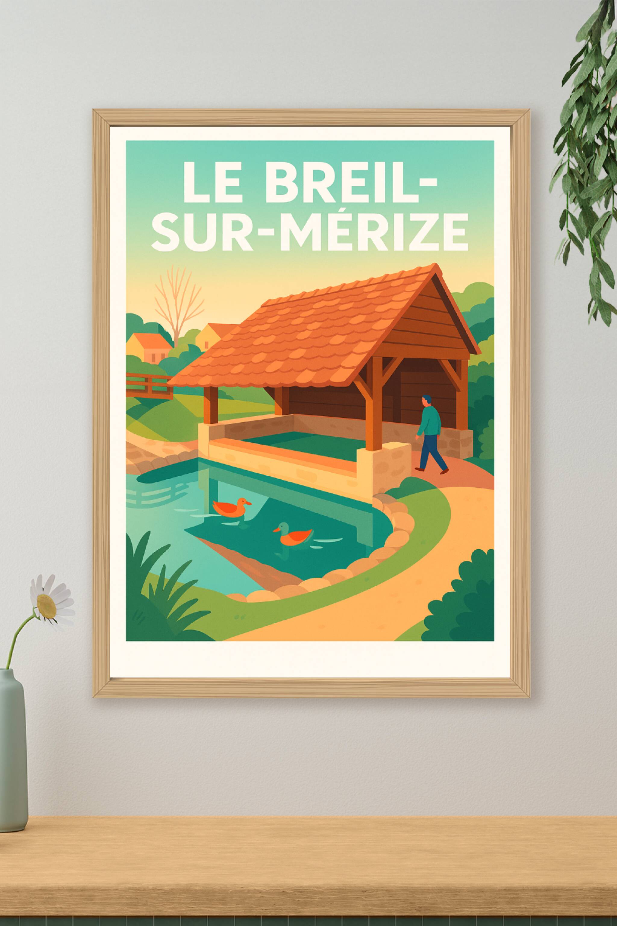 Affiche de Le Breil-sur-Mérize - Lavoirs et nature apaisante