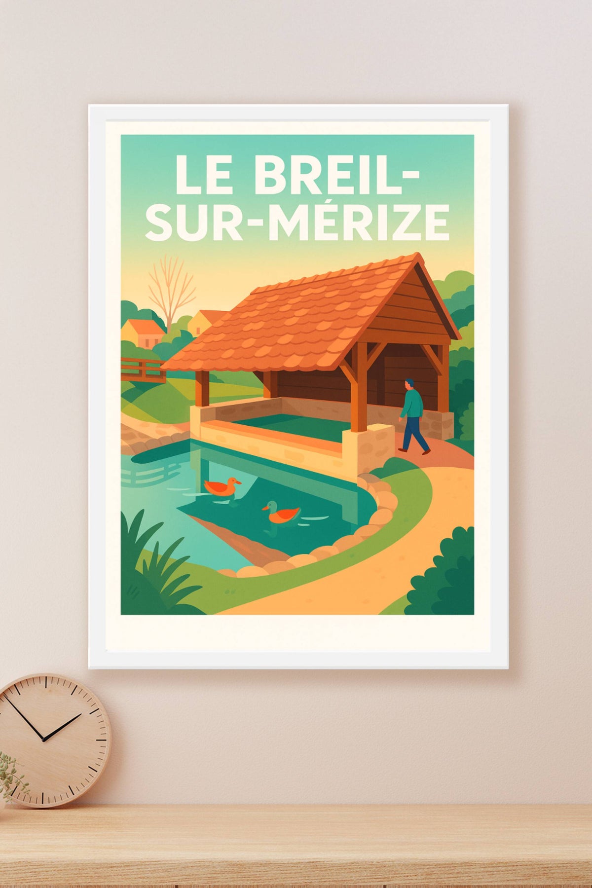 Affiche de Le Breil-sur-Mérize - Lavoirs et nature apaisante
