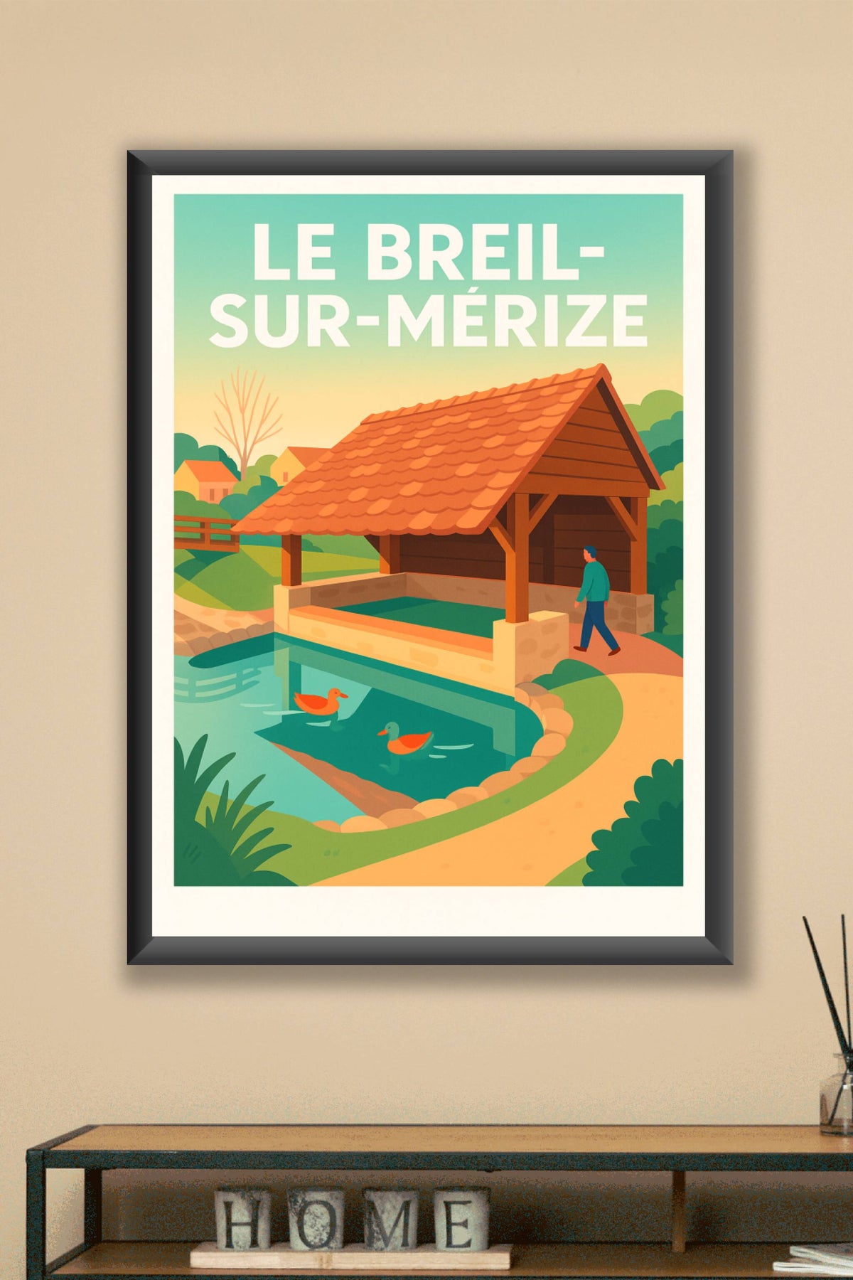 Affiche de Le Breil-sur-Mérize - Lavoirs et nature apaisante