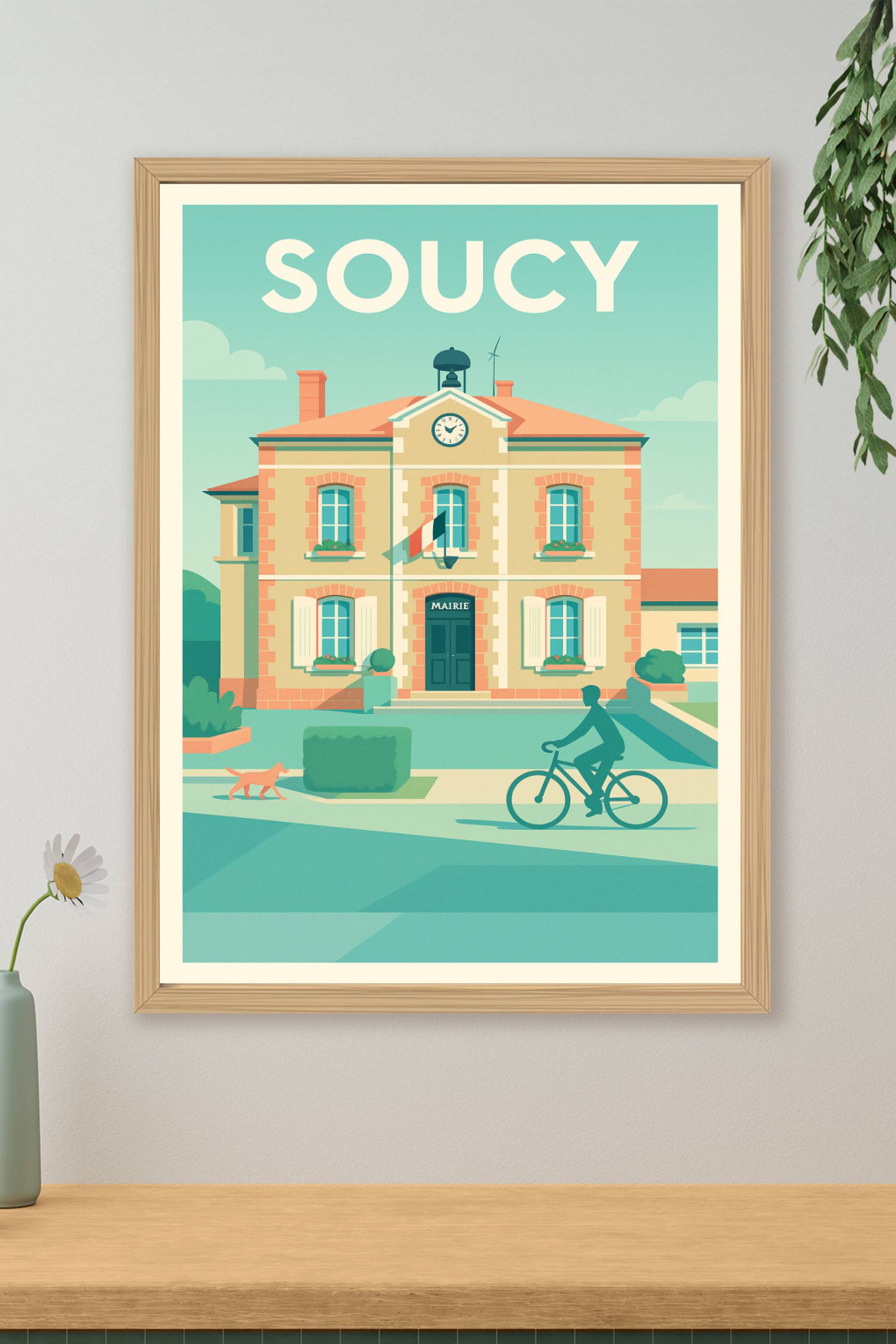 Affiche de Soucy - Charme intemporel de la mairie locale