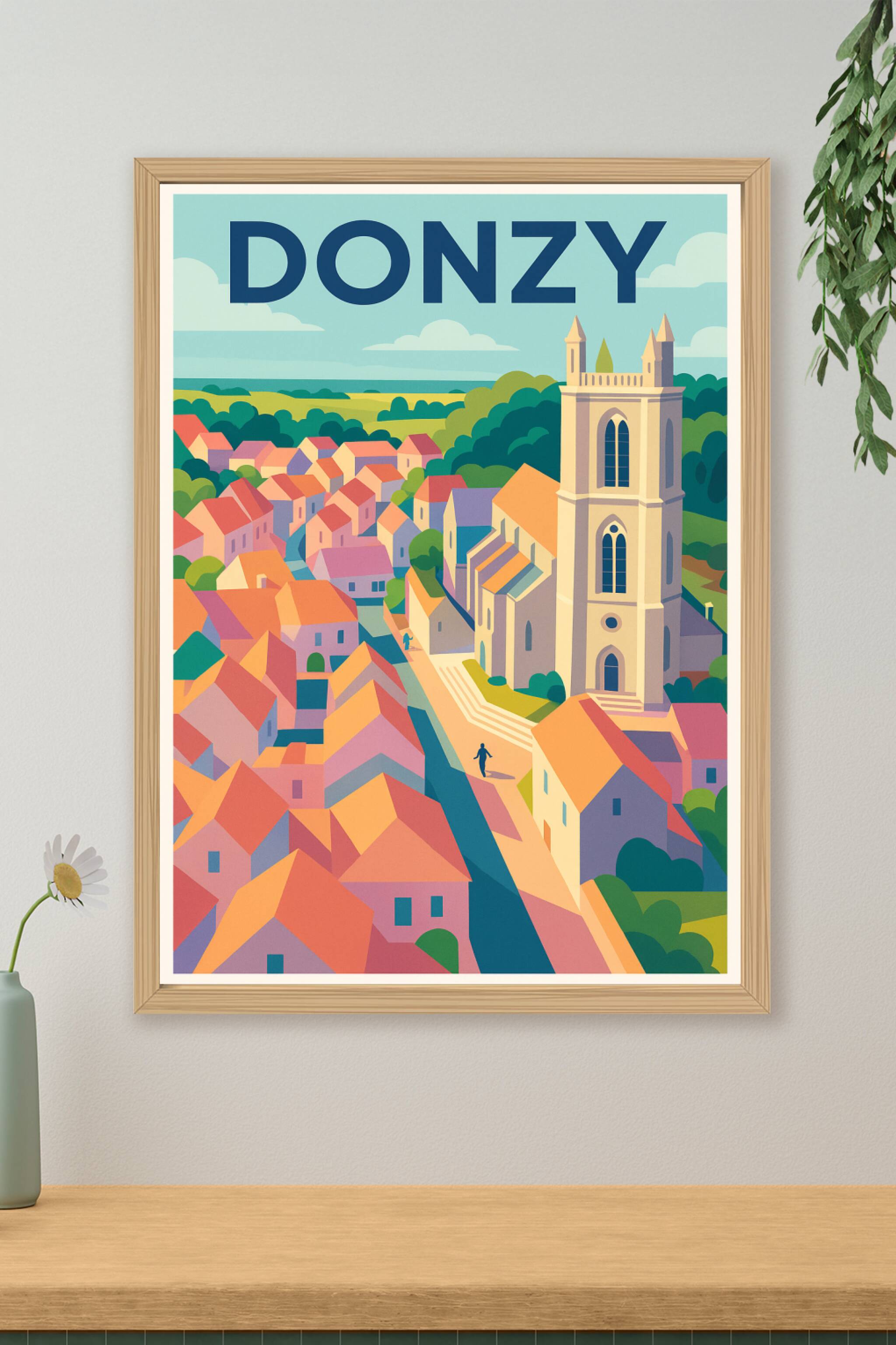 Affiche de Donzy - Charme et Patrimoine en Couleurs
