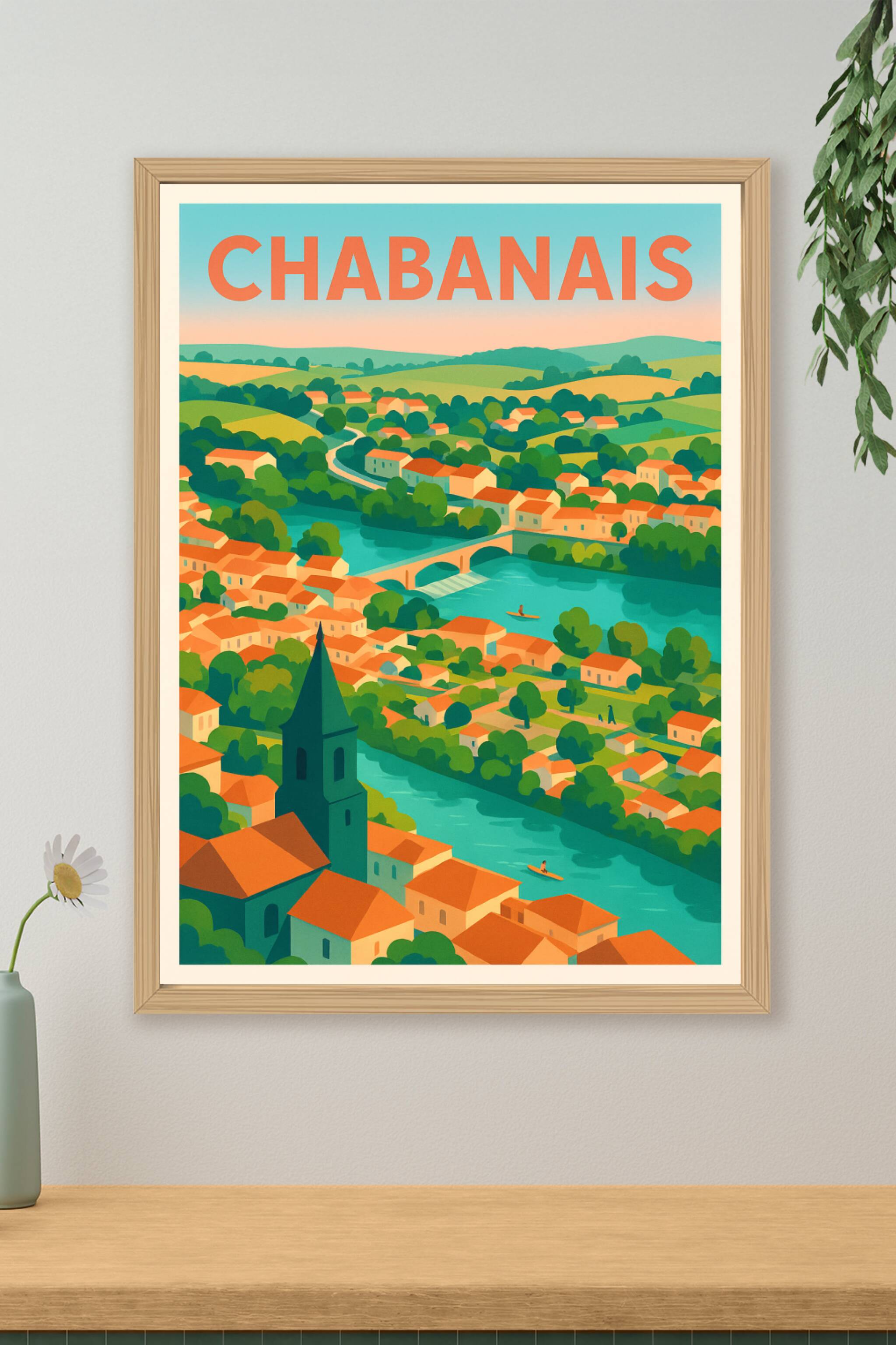 Affiche de Chabanais - Harmonie bucolique en bord de rivière