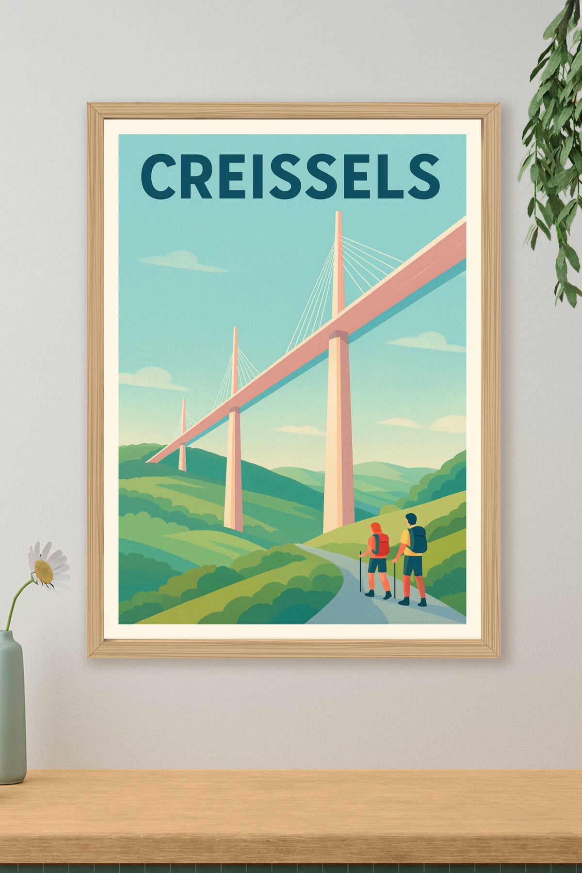 Affiche de Creissels - Le Pont Magnifique sur les Collines Verdoyantes