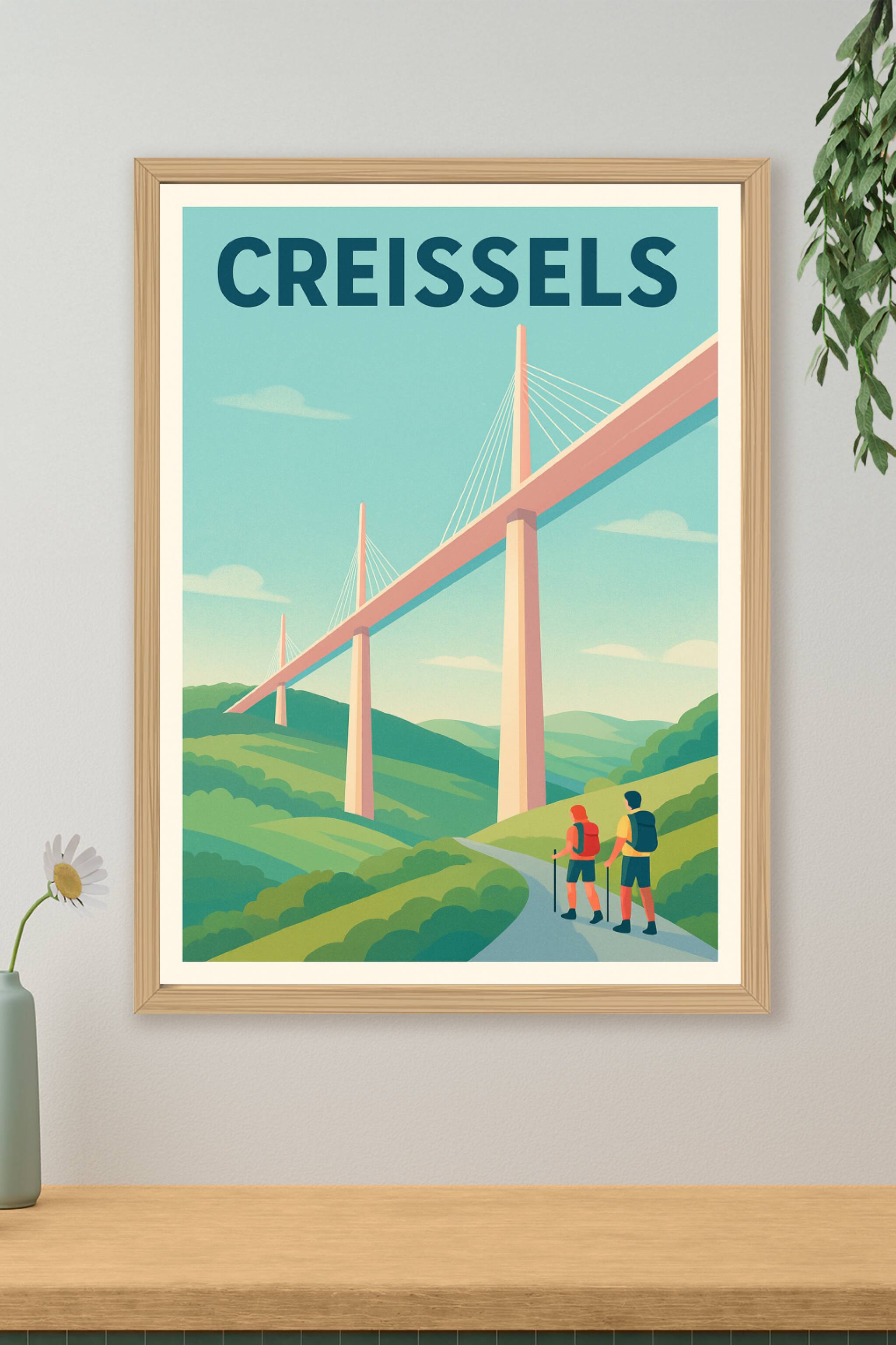 Affiche de Creissels - Le Pont Magnifique sur les Collines Verdoyantes