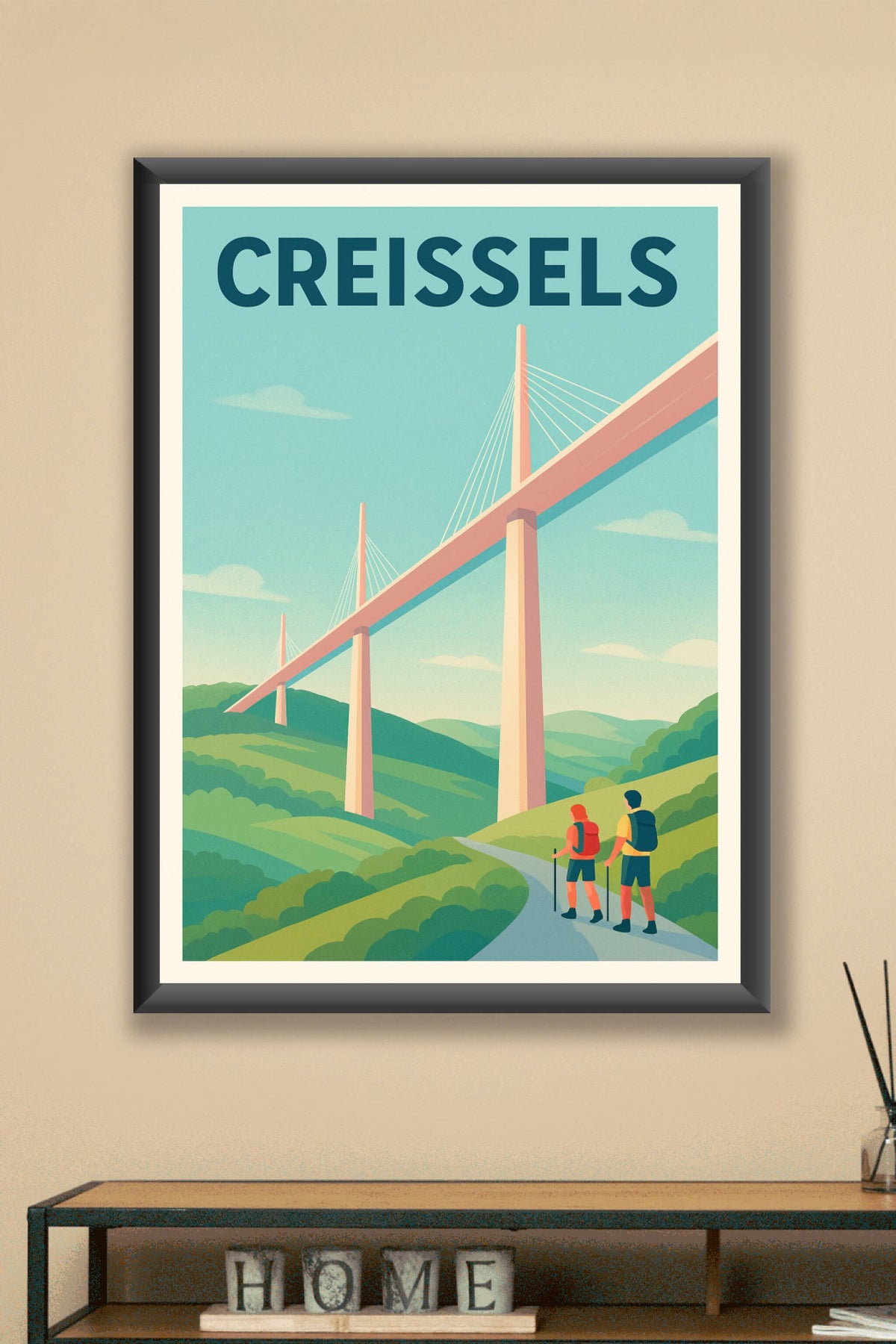 Affiche de Creissels - Le Pont Magnifique sur les Collines Verdoyantes