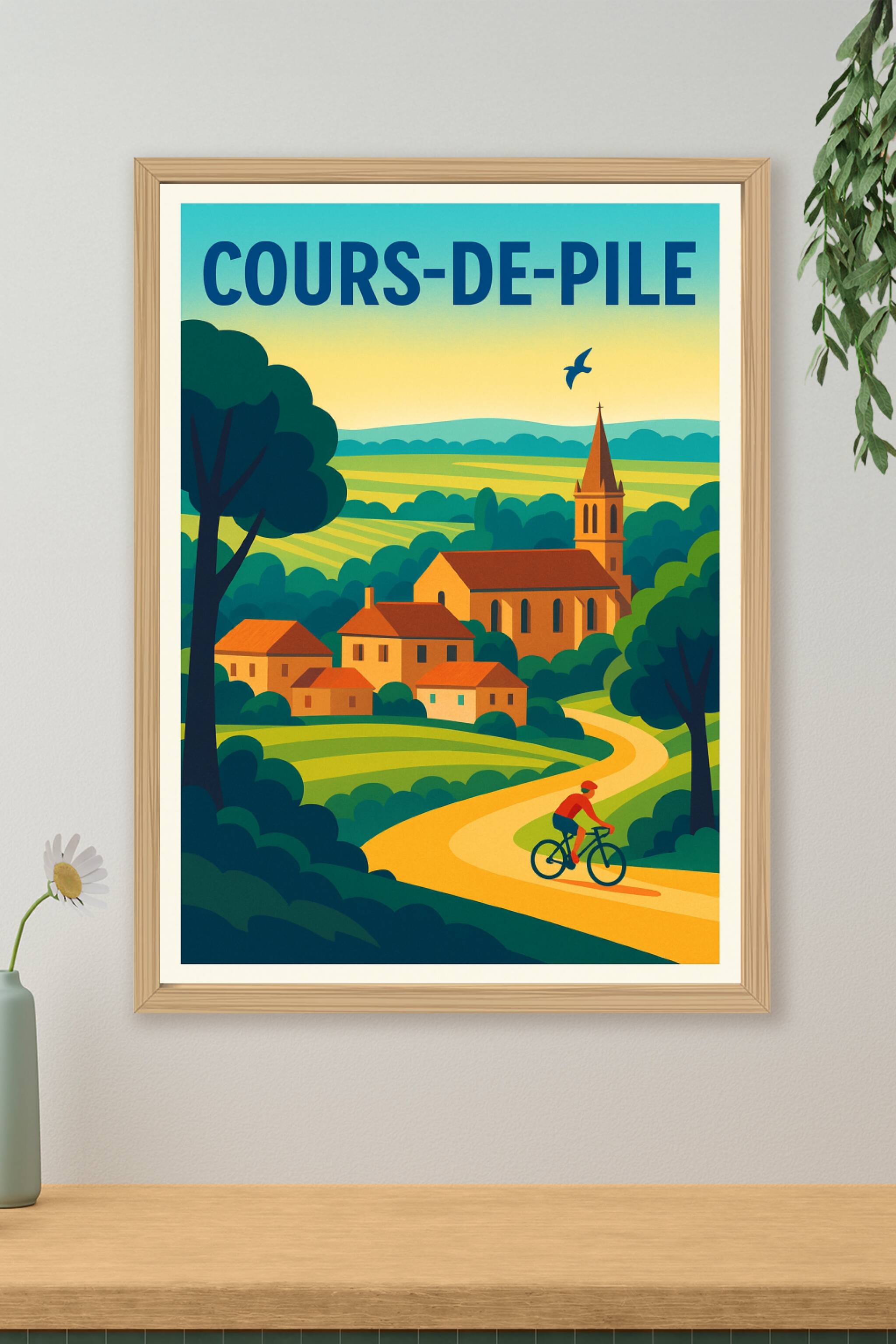 Affiche de Cours-de-Pile - Charme et nature sur deux roues