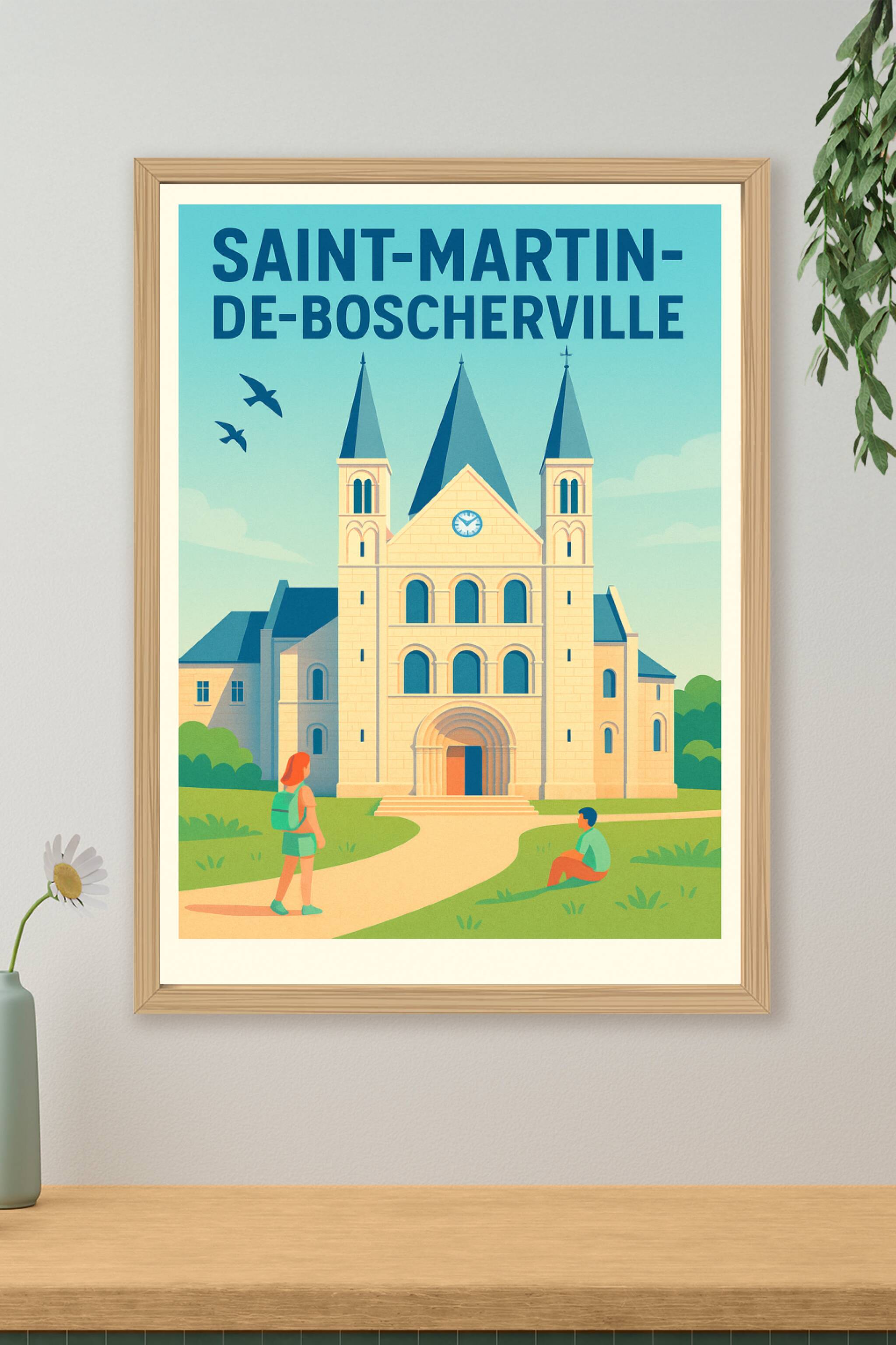 Affiche de Saint-Martin-de-Boscherville - L'élégance intemporelle de l'abbaye
