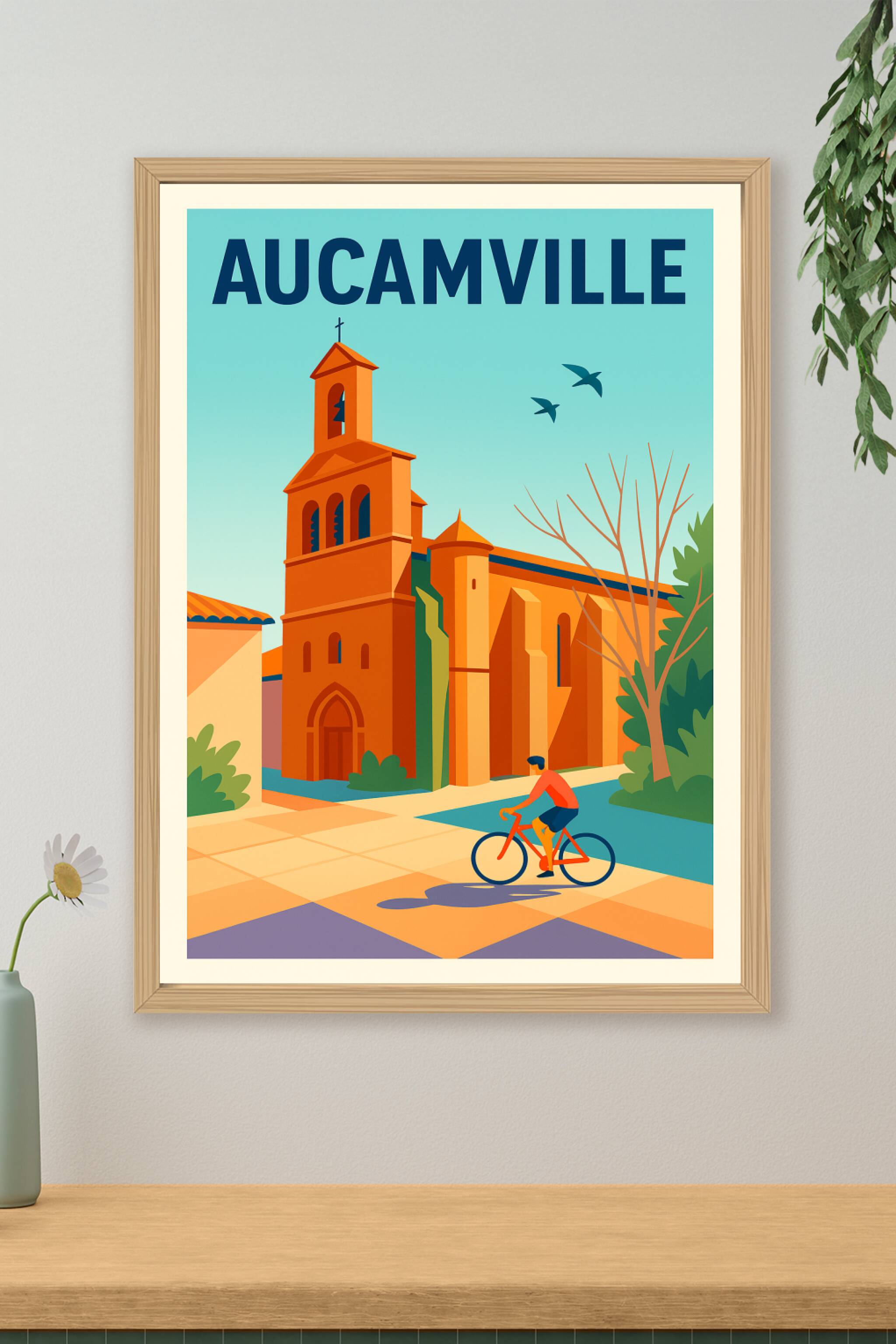 Affiche de Aucamville - L'élégance architecturale à vélo