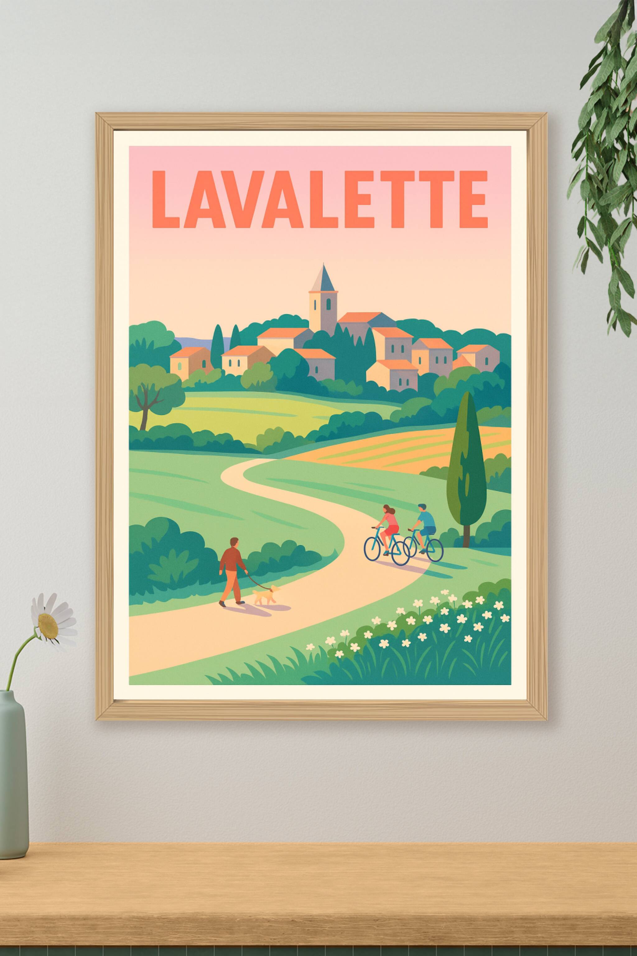 Affiche de Lavalette - Invitation à la détente en pleine nature