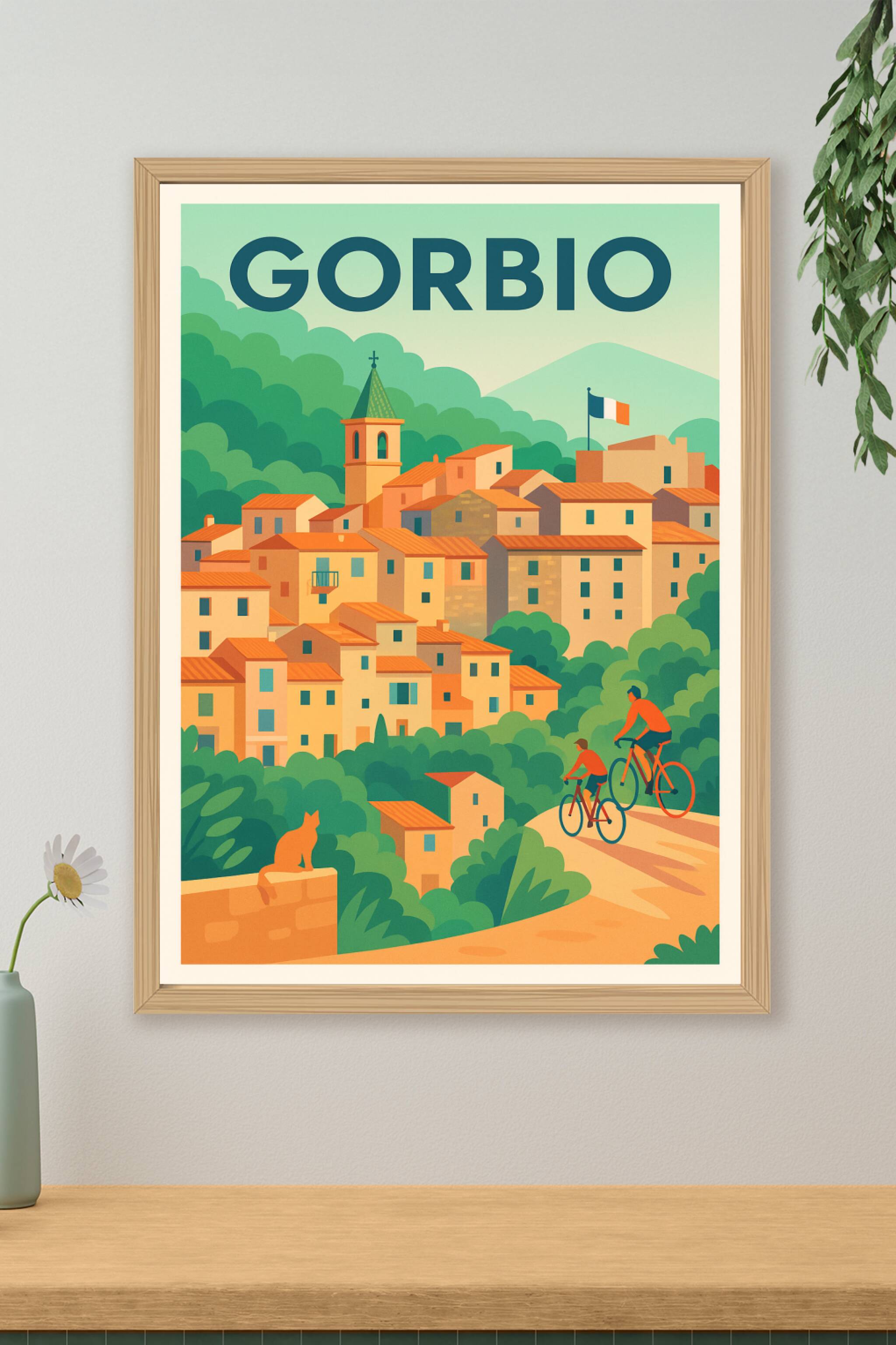 Affiche de Gorbio - Charme pittoresque au cœur de la nature