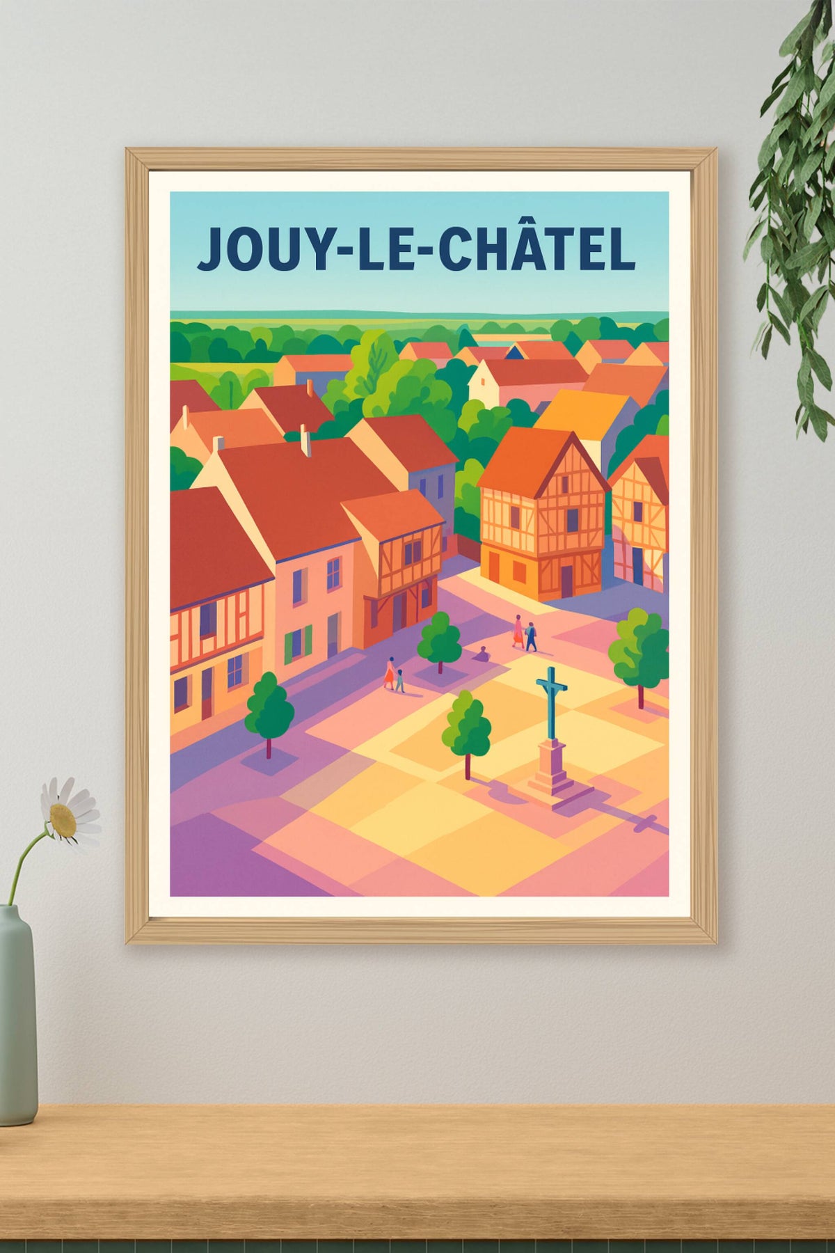 Affiche de Jouy-le-Châtel - Charme intemporel d'un village pittoresque
