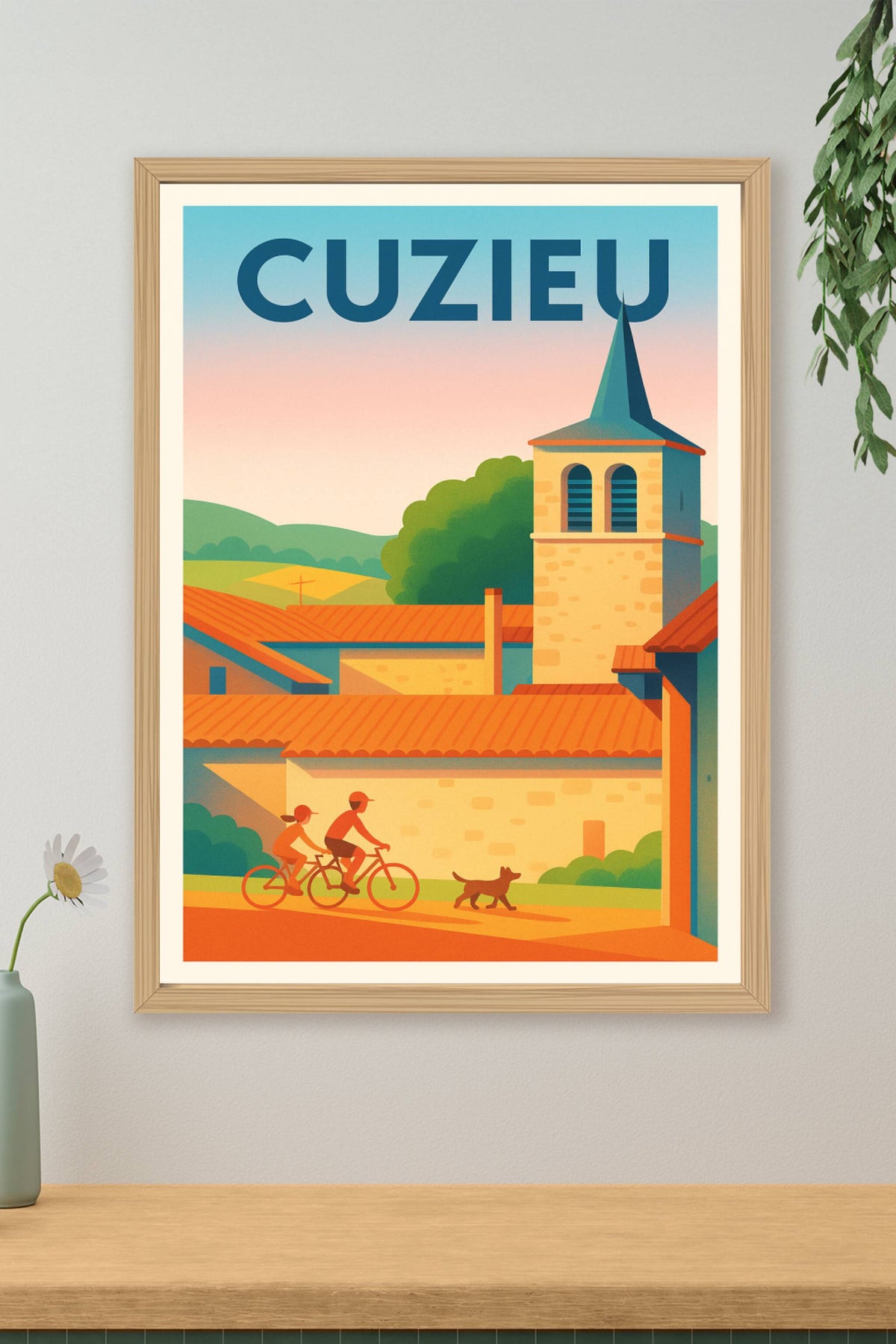Affiche de Cuzieu - L’authenticité à vélo au cœur du village