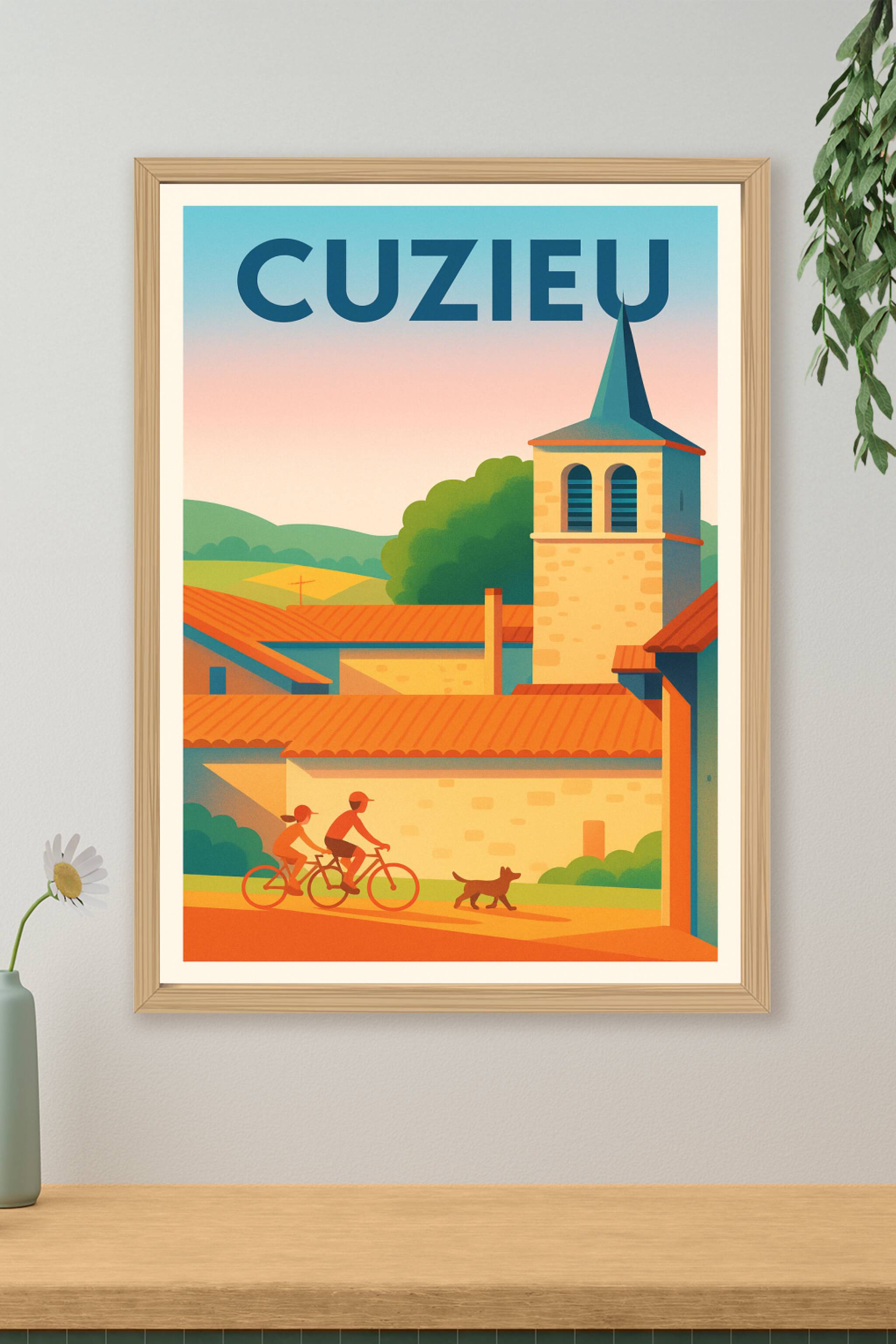 Affiche de Cuzieu - L’authenticité à vélo au cœur du village