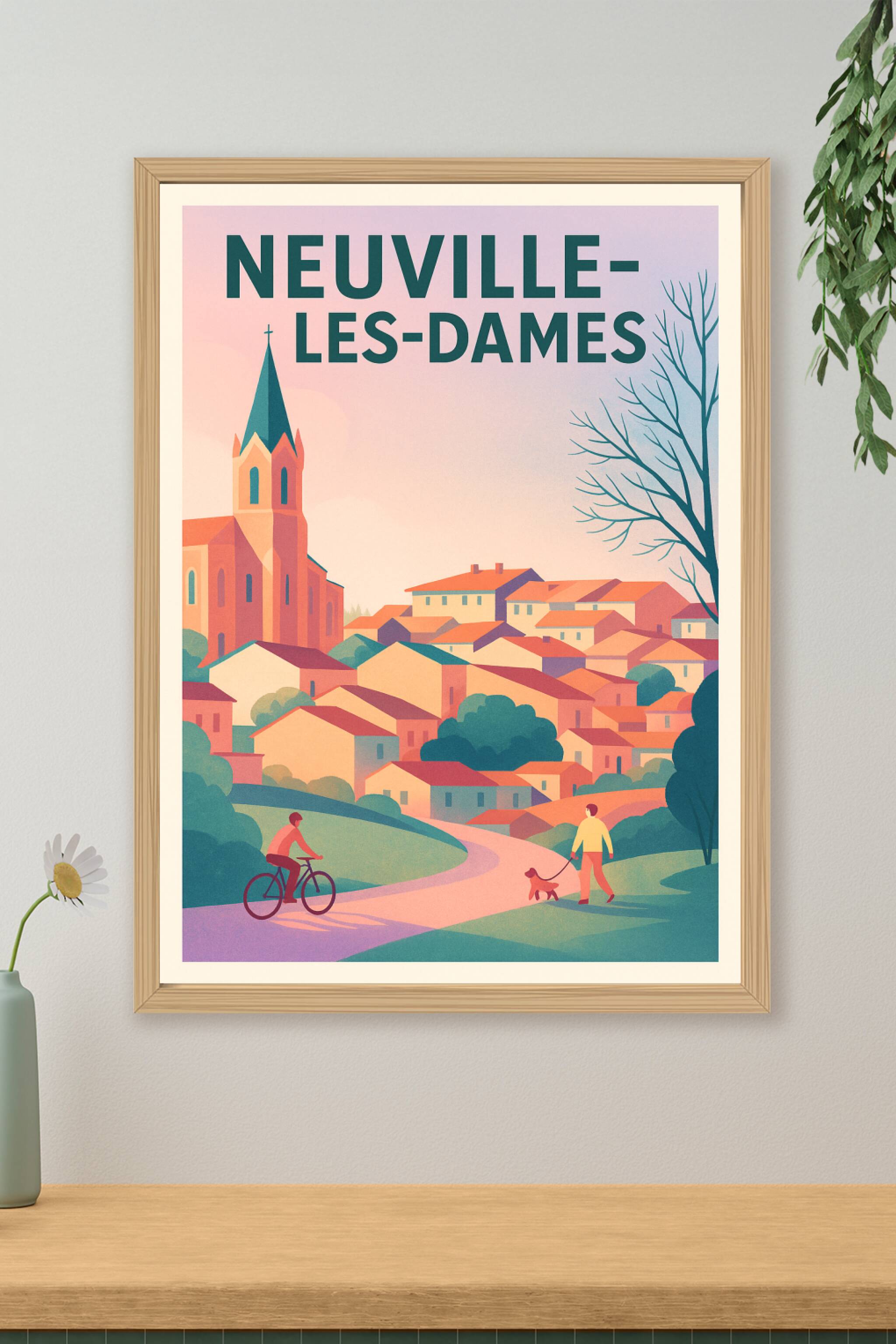 Affiche de Neuville-les-Dames - Charme paisible d'un village ensoleillé