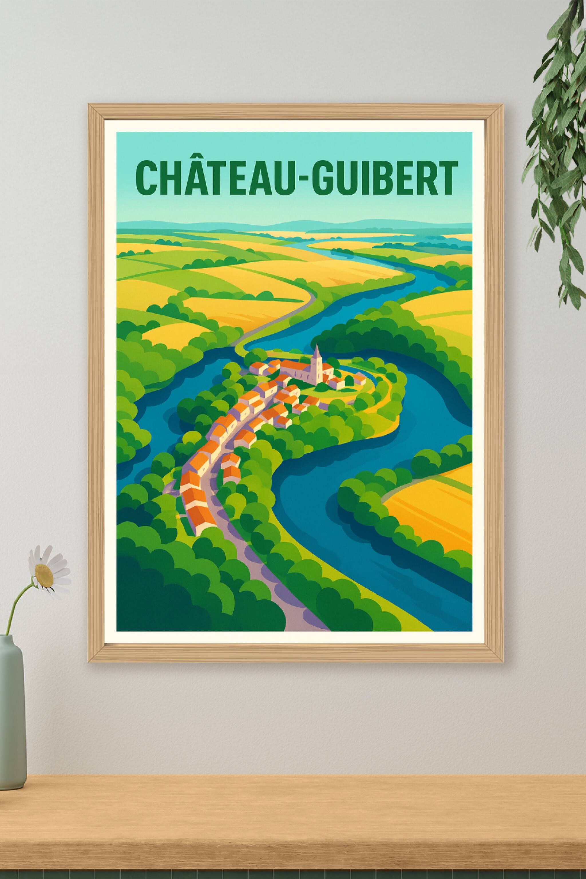 Affiche de Château-Guibert - Harmonie entre nature et village
