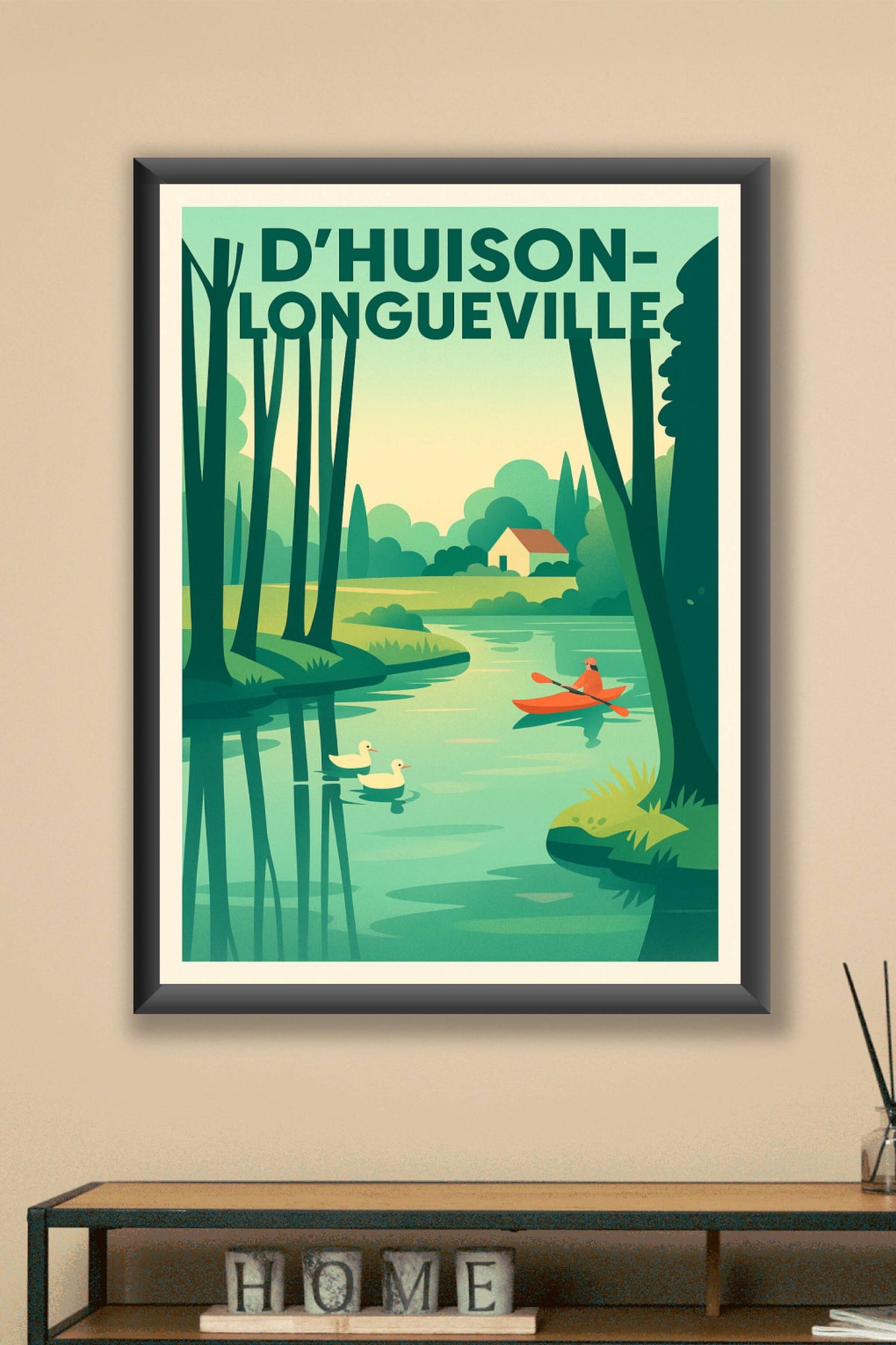 Affiche de D'Huison-Longueville - Évasion nature et sérénité au fil de l'eau