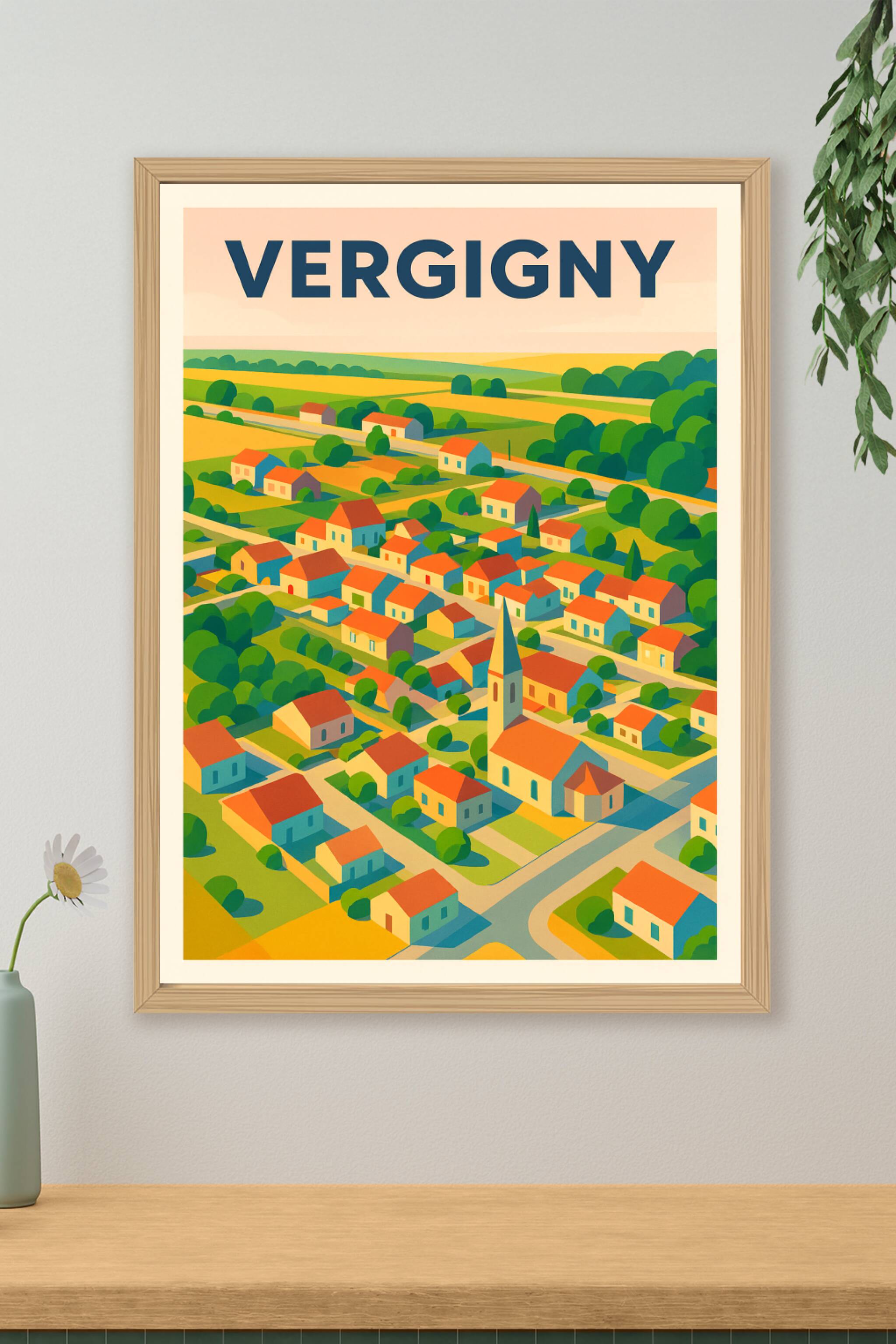 Affiche de Vergigny - Charme rural et couleurs éclatantes